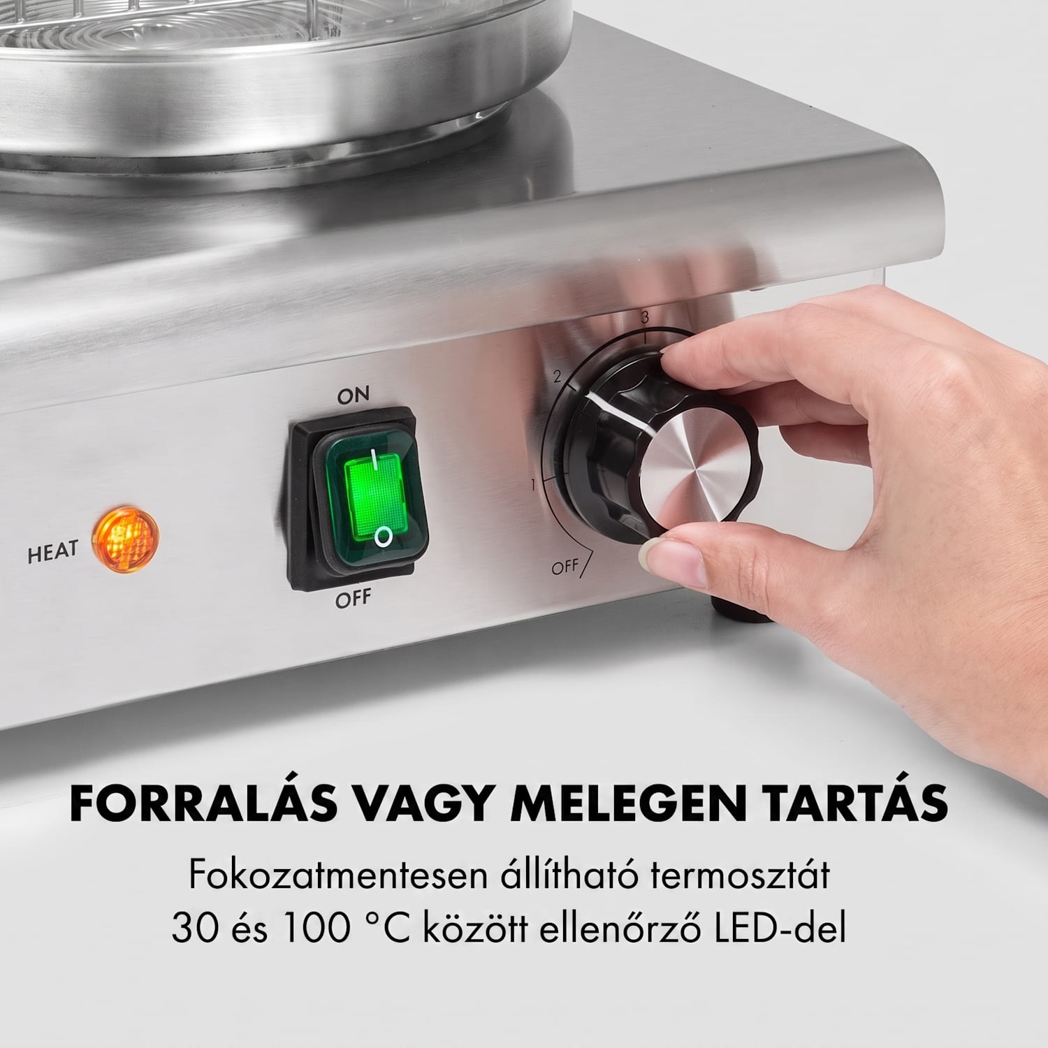 Wurstfabrik 600, hot-dog készítő, 600 W, 5 l, 30 - 100 °C, üveg, rozsdamentes acél 600 W
