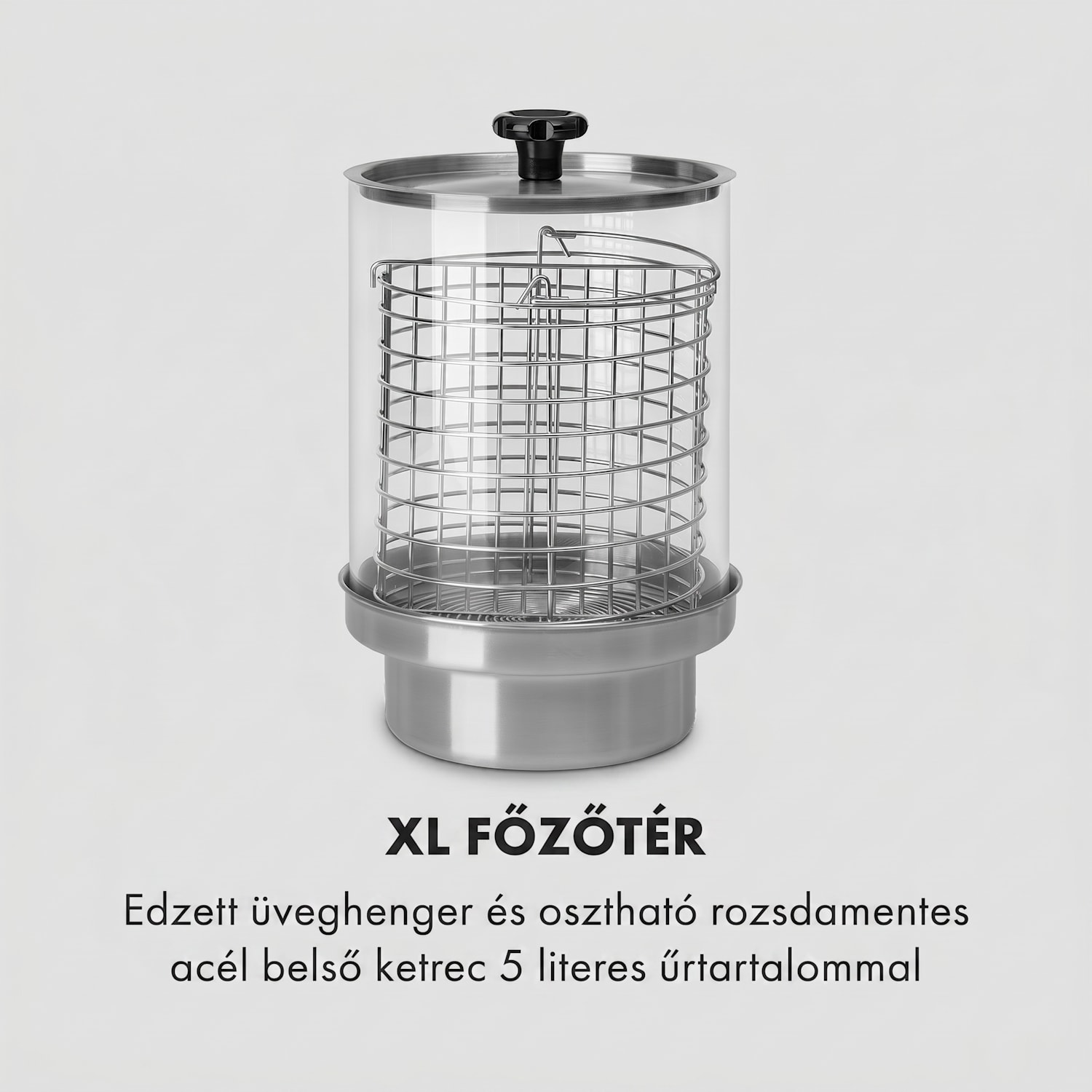 Wurstfabrik 600, hot-dog készítő, 600 W, 5 l, 30 - 100 °C, üveg, rozsdamentes acél 600 W