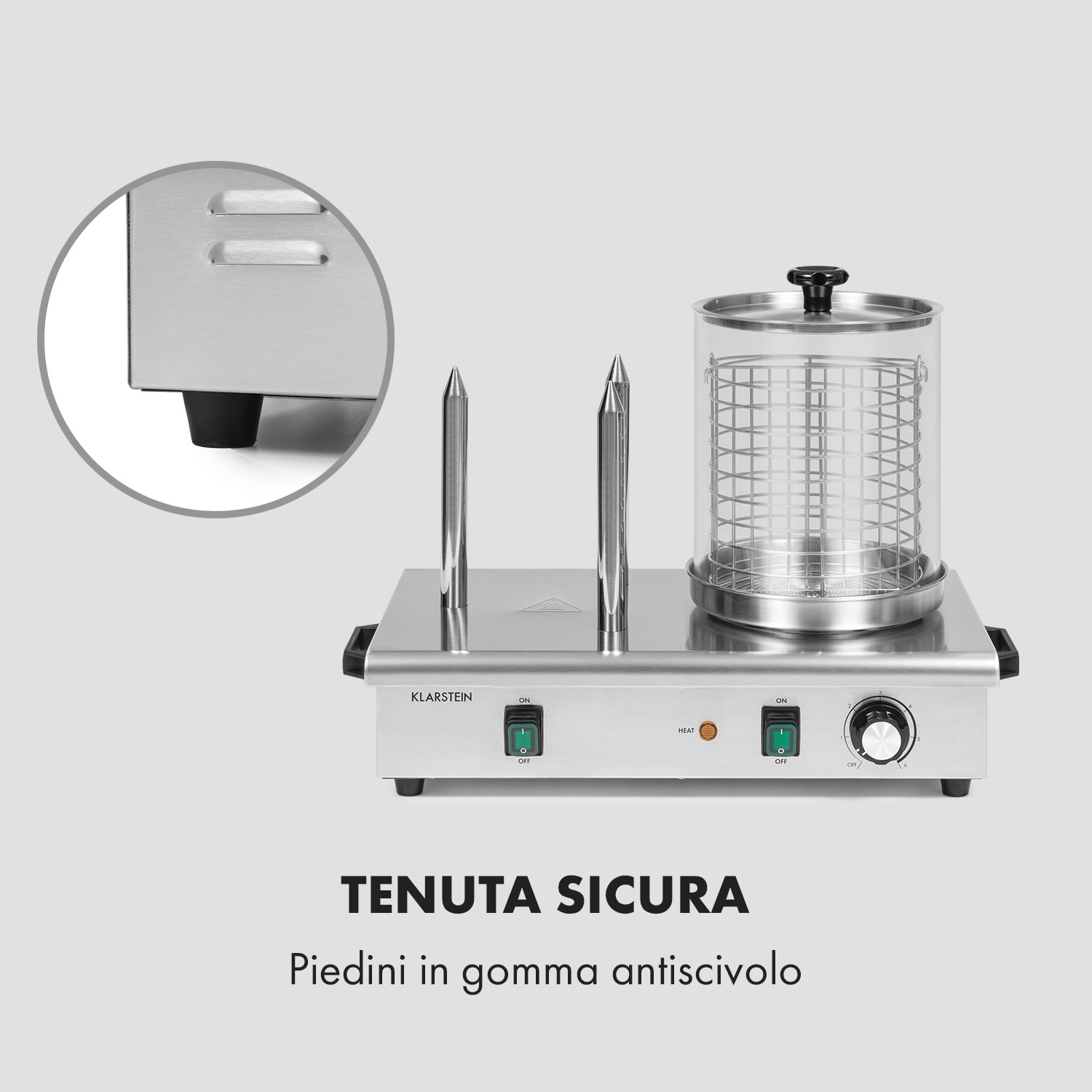 Wurstfabrik Pro 600 Hot Dog Maker 600W 5L 30-100°C Vetro Acciaio Inox 600 W