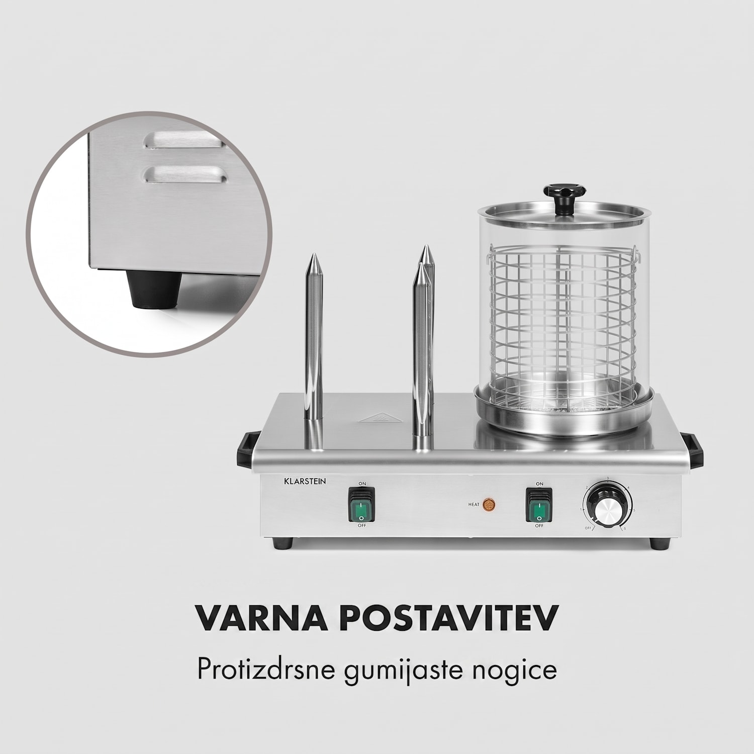Wurstfabrik 600, aparat za hot dog, 600 W, 5 l, 30 – 100 °C, steklo, nerjaveče jeklo 600 W