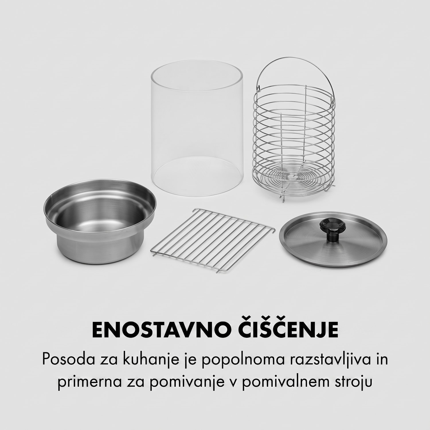 Wurstfabrik 600, aparat za hot dog, 600 W, 5 l, 30 – 100 °C, steklo, nerjaveče jeklo 600 W
