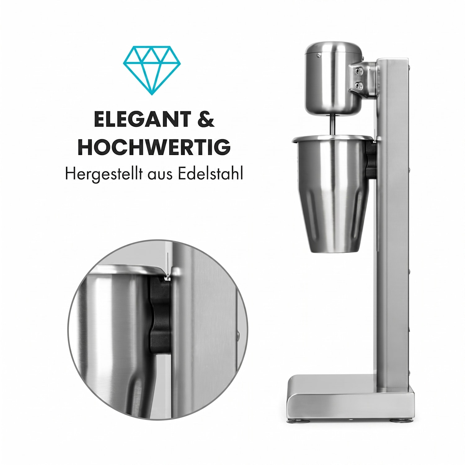 Pro robusto frullatore per milkshake frappé proteici 80W acciaio inox argento 80 W