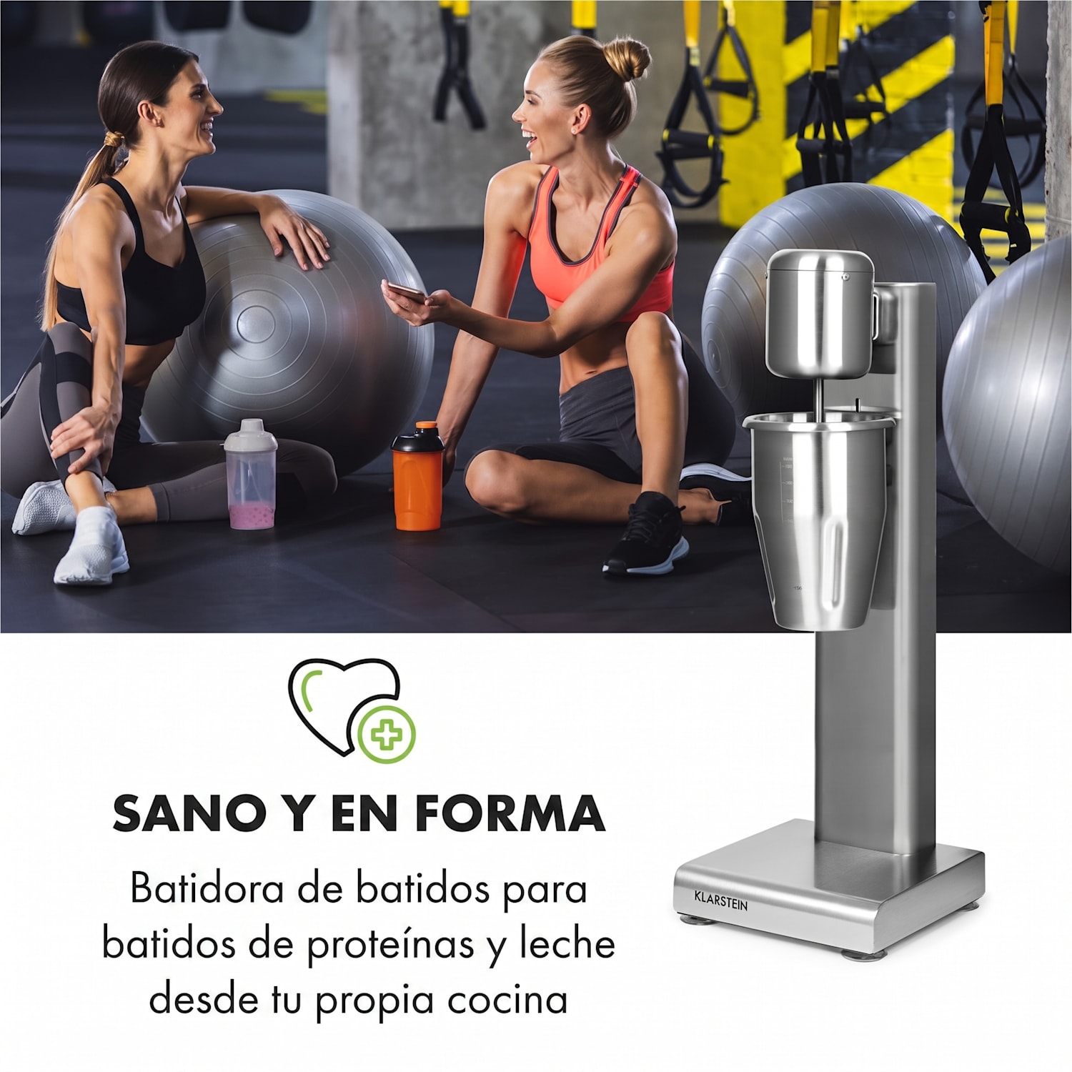 Kraftpaket Pro Mezclador batidor de bebidas proteicas 80W Acero inoxidable plateado 80 W