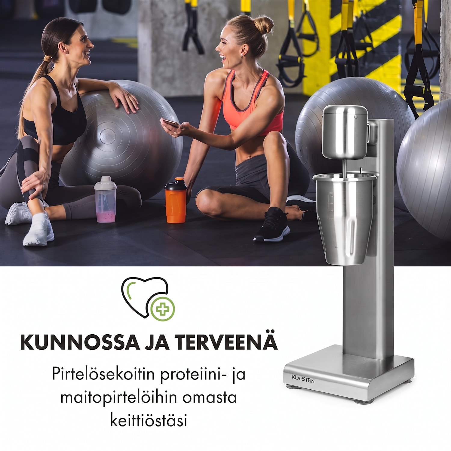 Kraftpaket Pro -pirtelökone proteiinipirtelö 80 W ruostumaton teräs hopea 80 W