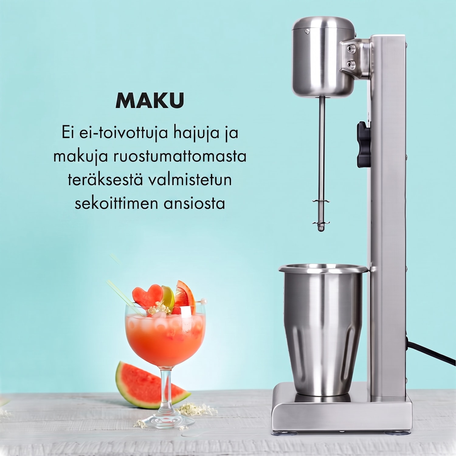 Kraftpaket Pro -pirtelökone proteiinipirtelö 80 W ruostumaton teräs hopea 80 W
