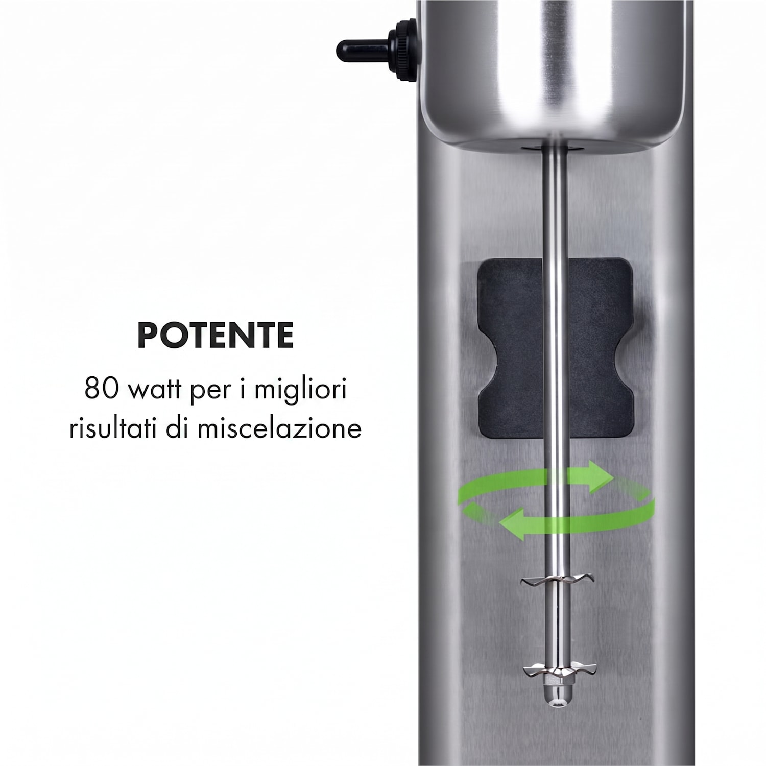 Pro robusto frullatore per milkshake frappé proteici 80W acciaio inox argento 80 W