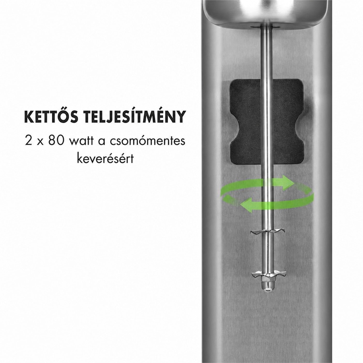 Kraftpaket II, dupla turmixgép tejes koktélokhoz, protein koktélok, 160 W, rozsdamentes acél 160 W