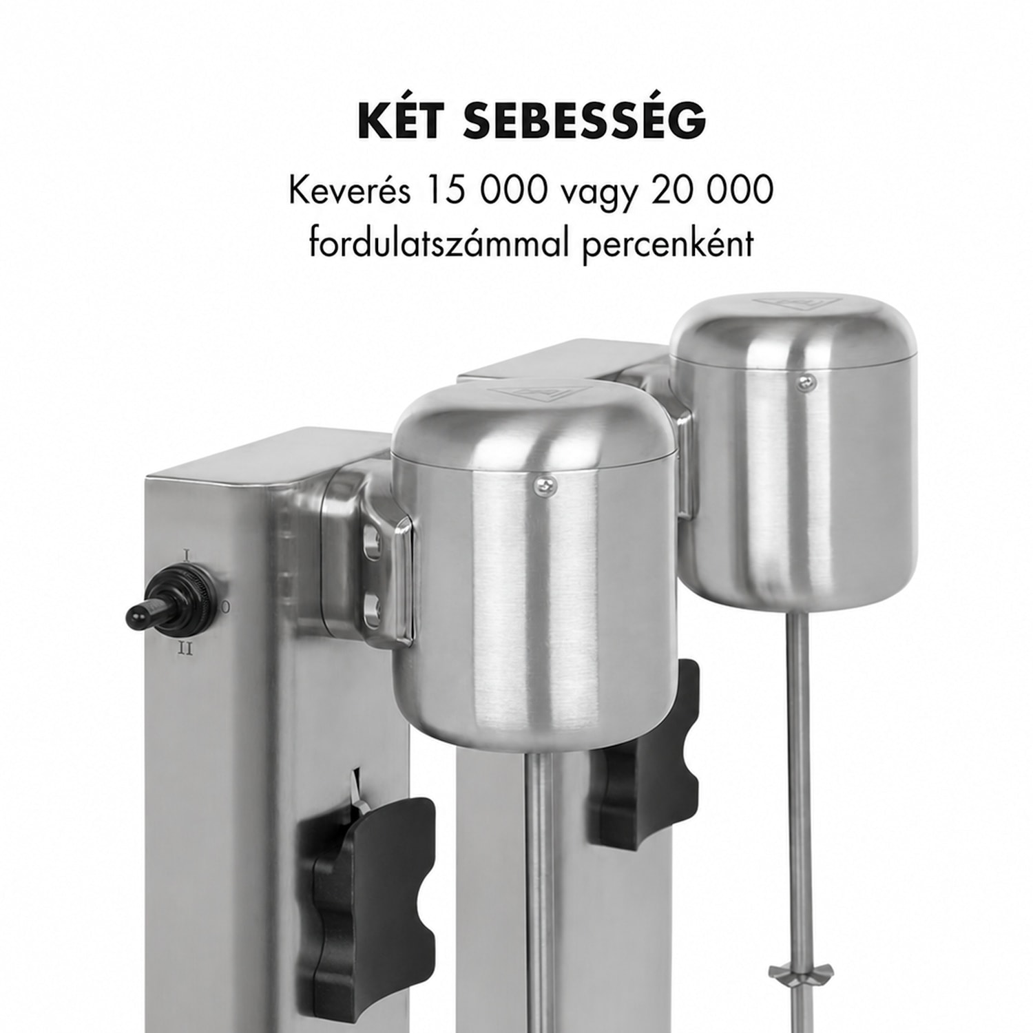 Kraftpaket II, dupla turmixgép tejes koktélokhoz, protein koktélok, 160 W, rozsdamentes acél 160 W