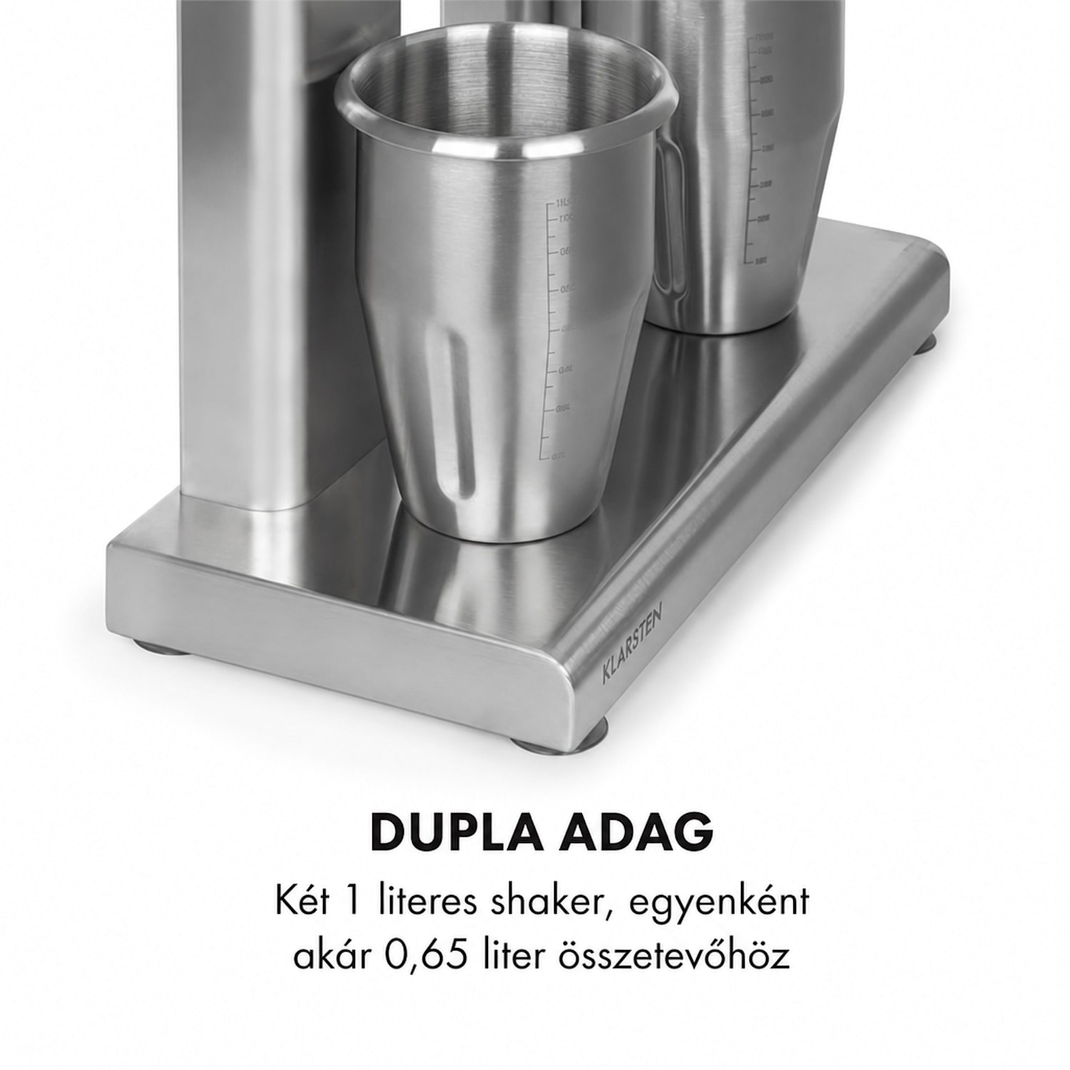 Kraftpaket II, dupla turmixgép tejes koktélokhoz, protein koktélok, 160 W, rozsdamentes acél 160 W