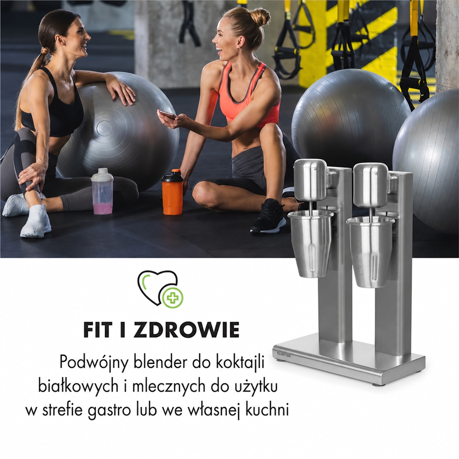 Kraftpaket II, podwójny mikser do koktajli mlecznych, 160 W, stal nierdzewna 160 W