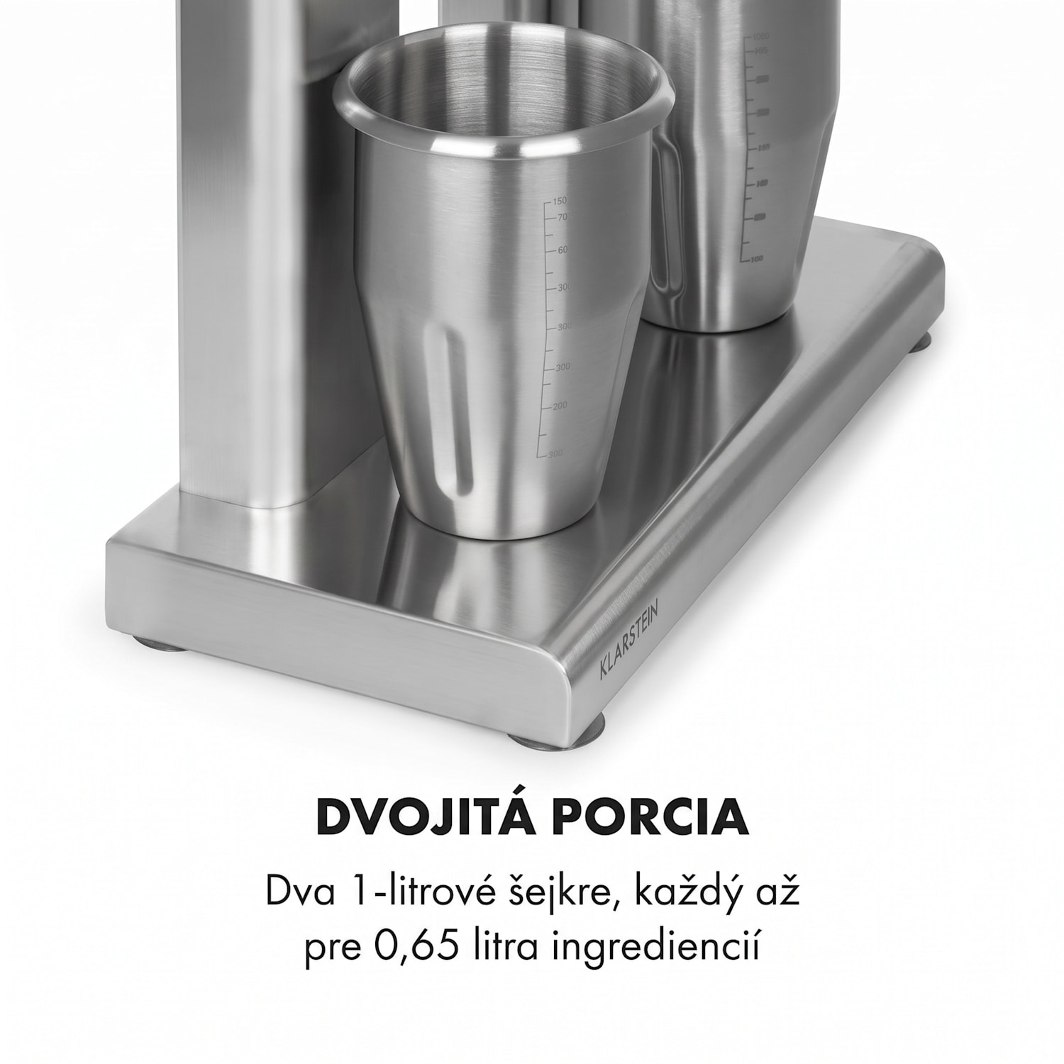Kraftpaket II, dvojitý mixér na mliečne kokteily, proteínové kokteily, 160 W, nehrdzavejúca oceľ 160 W