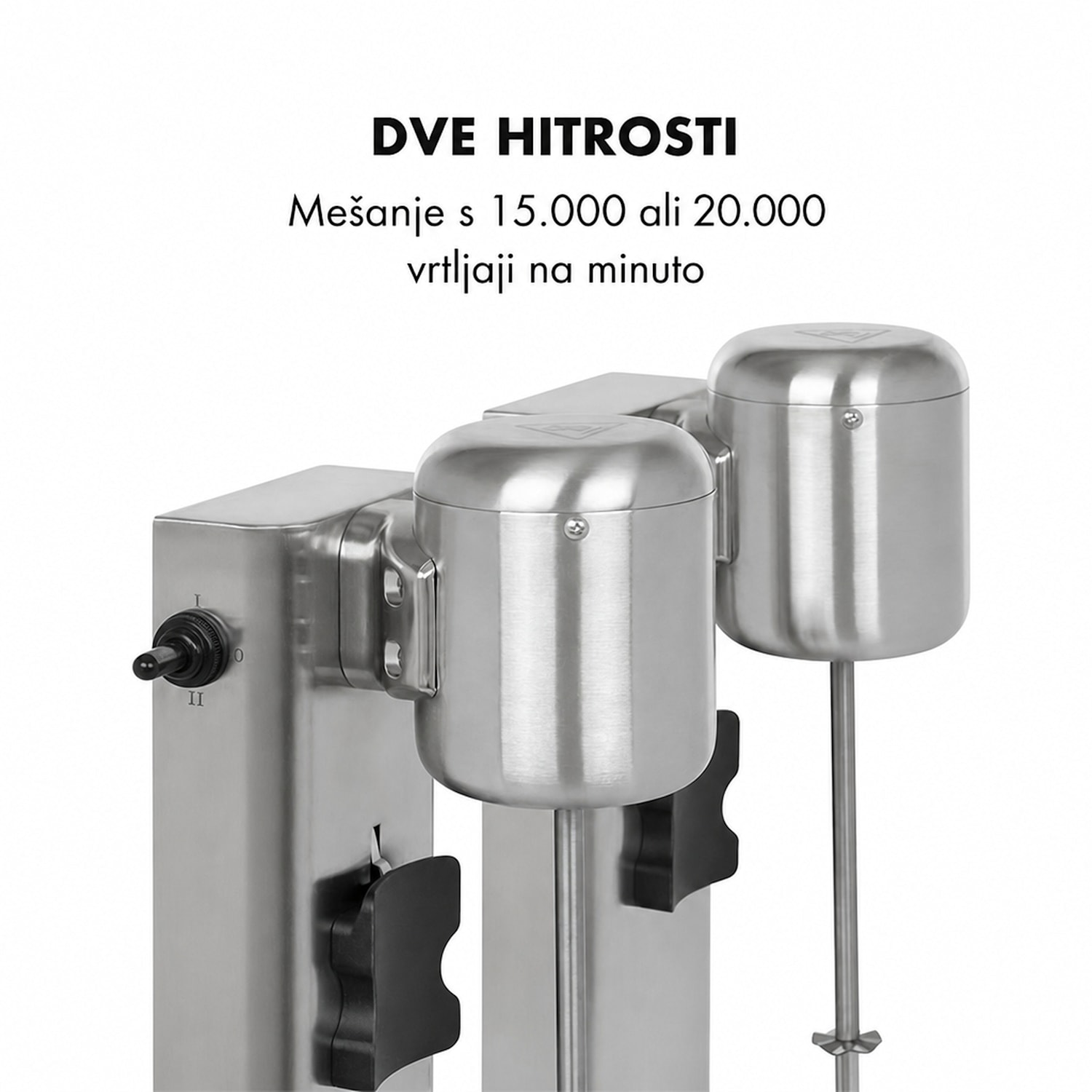 Kraftpaket II, dvojni mešalnik za mlečne koktejle, proteinske koktejle, 160 W, nerjavno jeklo 160 W