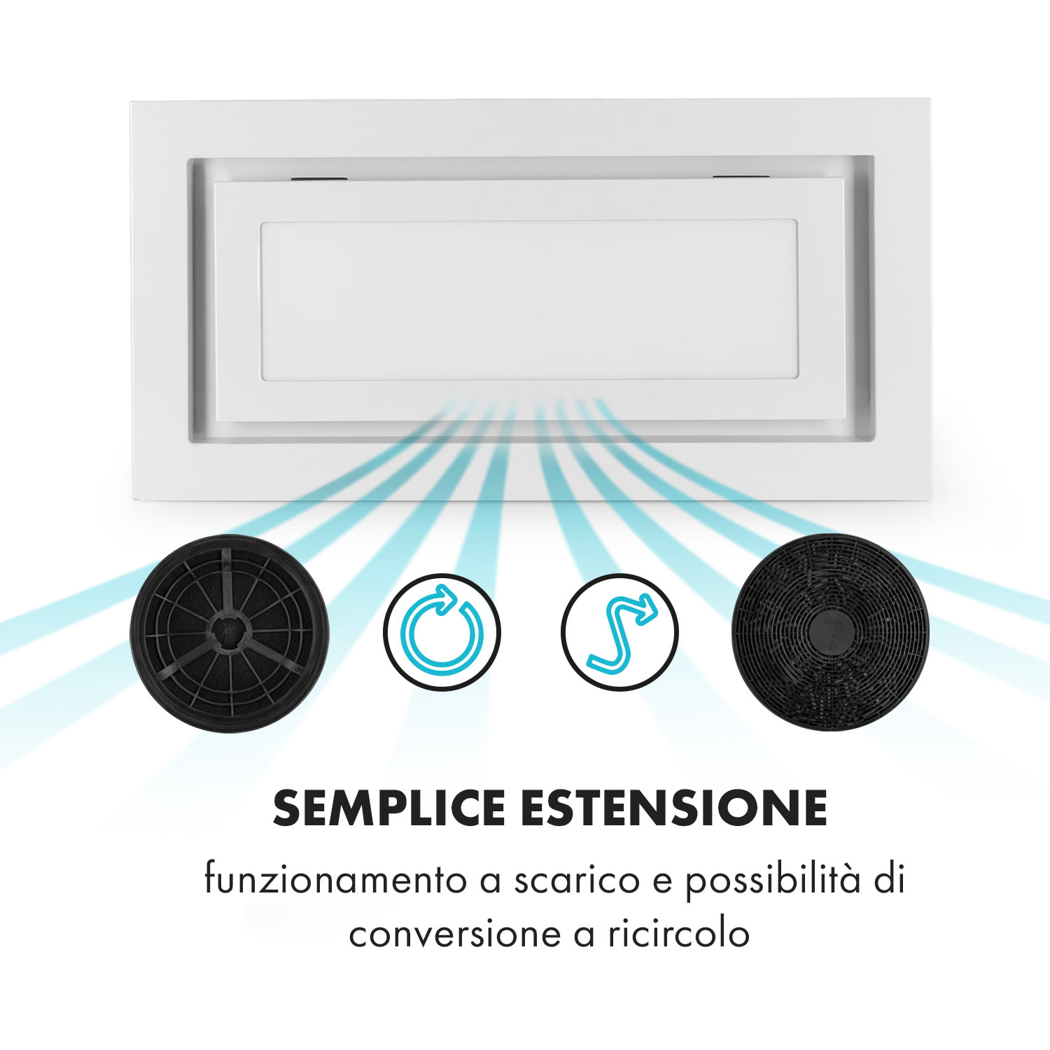 Lumiera cappa aspirante LED 70 cm EEK A 750 m3/h 3 livelli bianco 