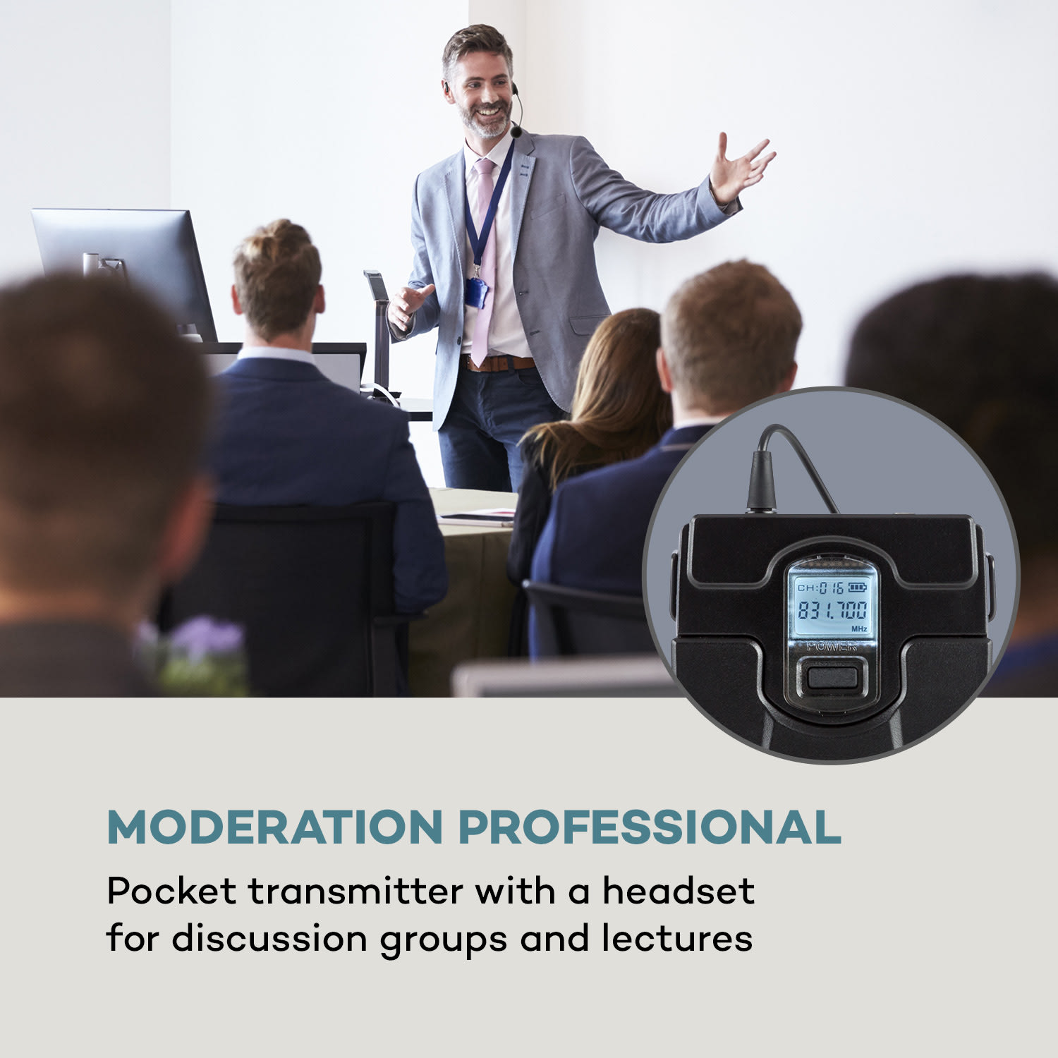 UHF200C-HB, set de microfoane fără fir UHF cu 2 canale, receptor, microfon portabil, emițător