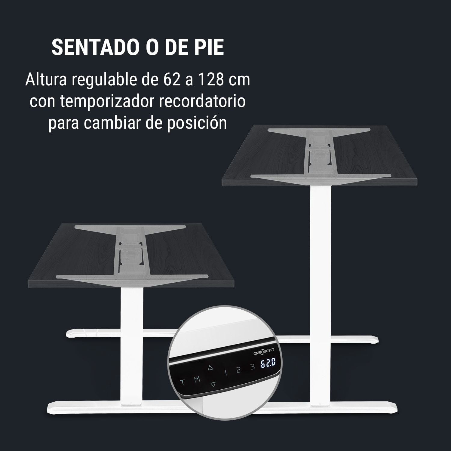 Multidesk Comfort escritorio de altura regulable eléctrico blanco Control eléctrico | Blanco