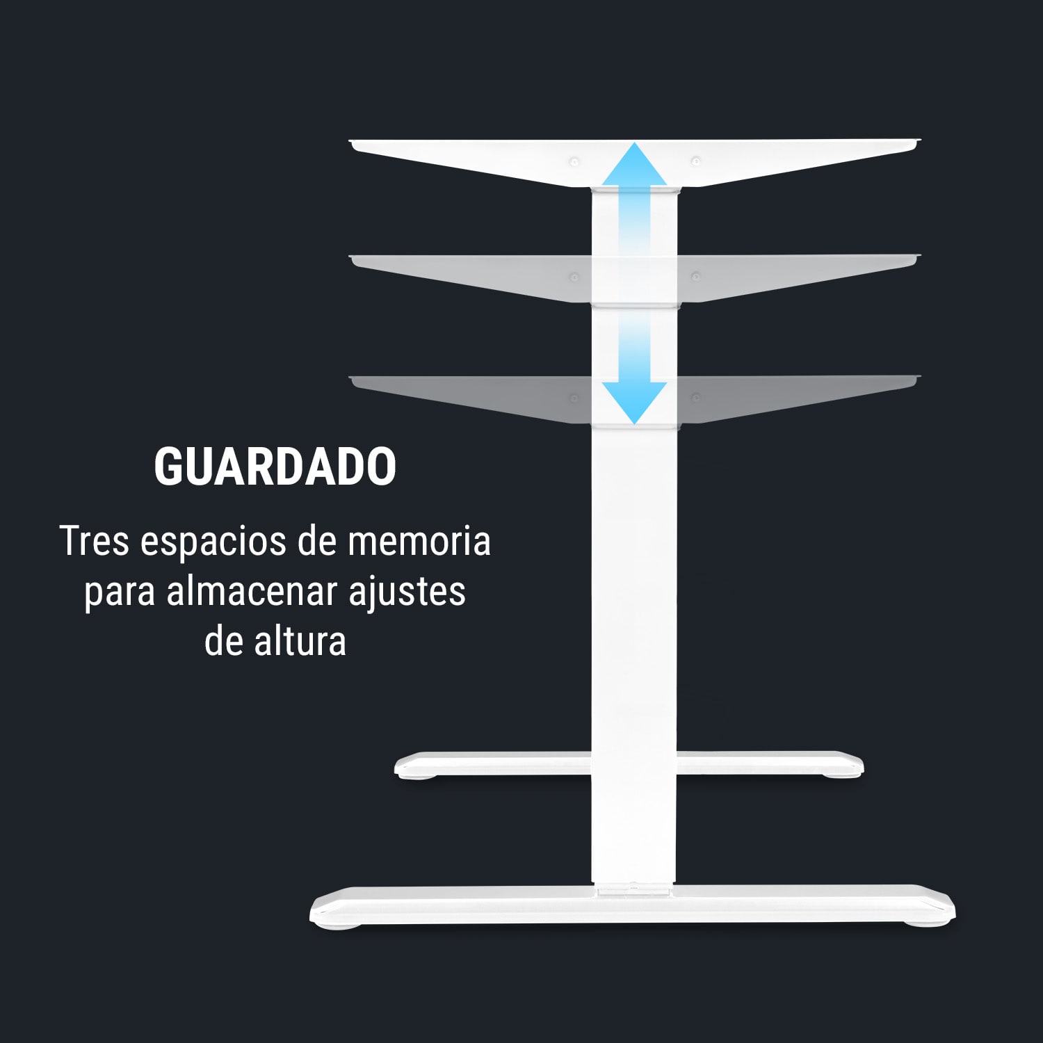 Multidesk Comfort escritorio de altura regulable eléctrico blanco Control eléctrico | Blanco