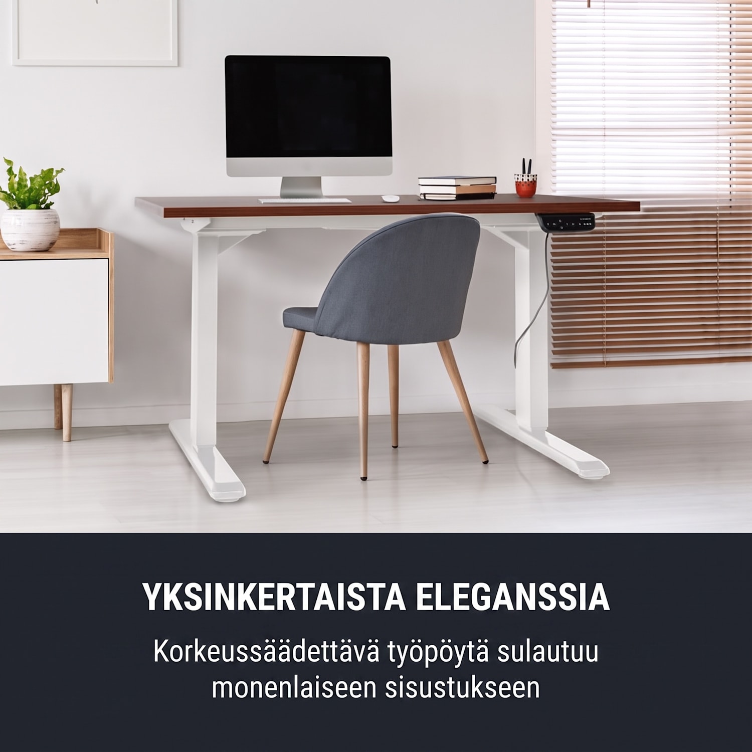 Multidesk Comfort -kirjoituspöytä korkeussäädettävä sähköinen valkoinen sähköinen ohjaus | Valkoinen