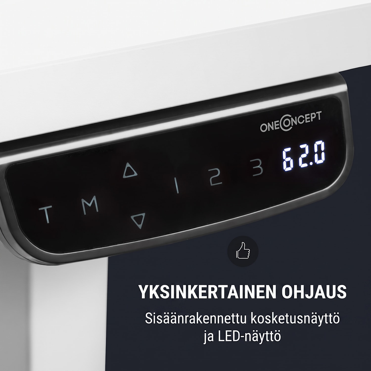 Multidesk Comfort -kirjoituspöytä korkeussäädettävä sähköinen valkoinen sähköinen ohjaus | Valkoinen