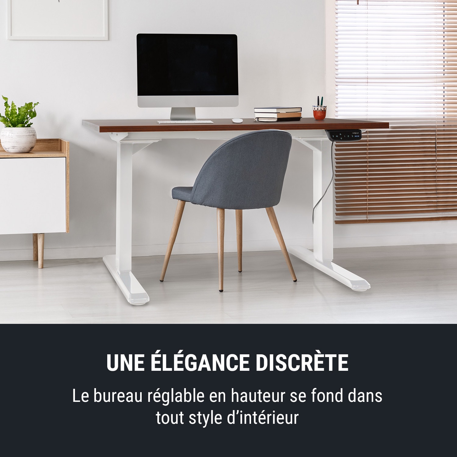 Multidesk Comfort Bureau électrique hauteur & largeur réglable Blanc Contrôle électrique | Blanc