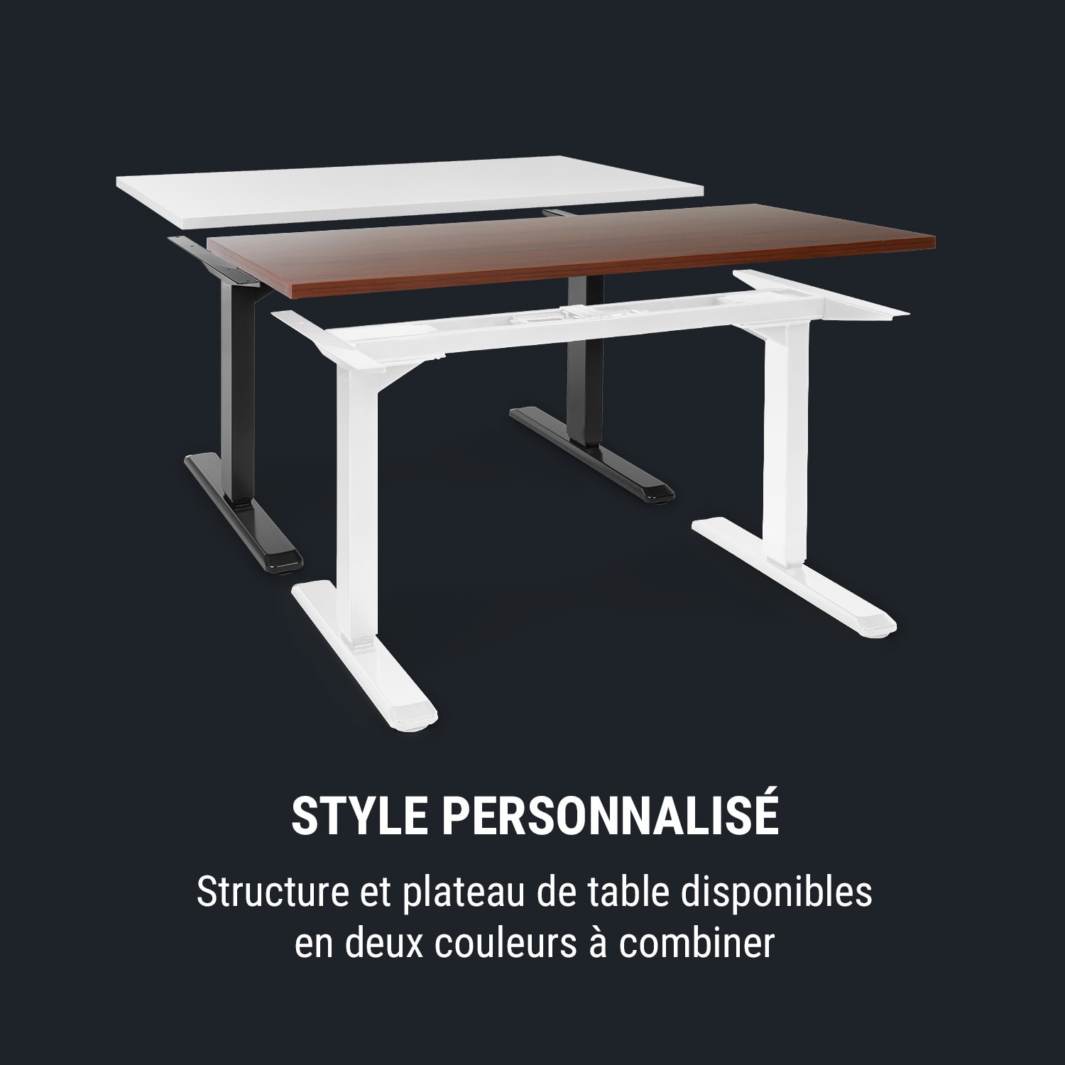 Multidesk Comfort Bureau électrique hauteur & largeur réglable Blanc Contrôle électrique | Blanc