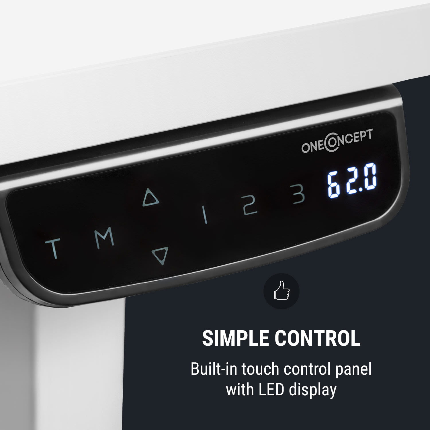 Multidesk Comfort, állítható magasságú íróasztal, elektromos, magasság 62 - 128 cm, fehér