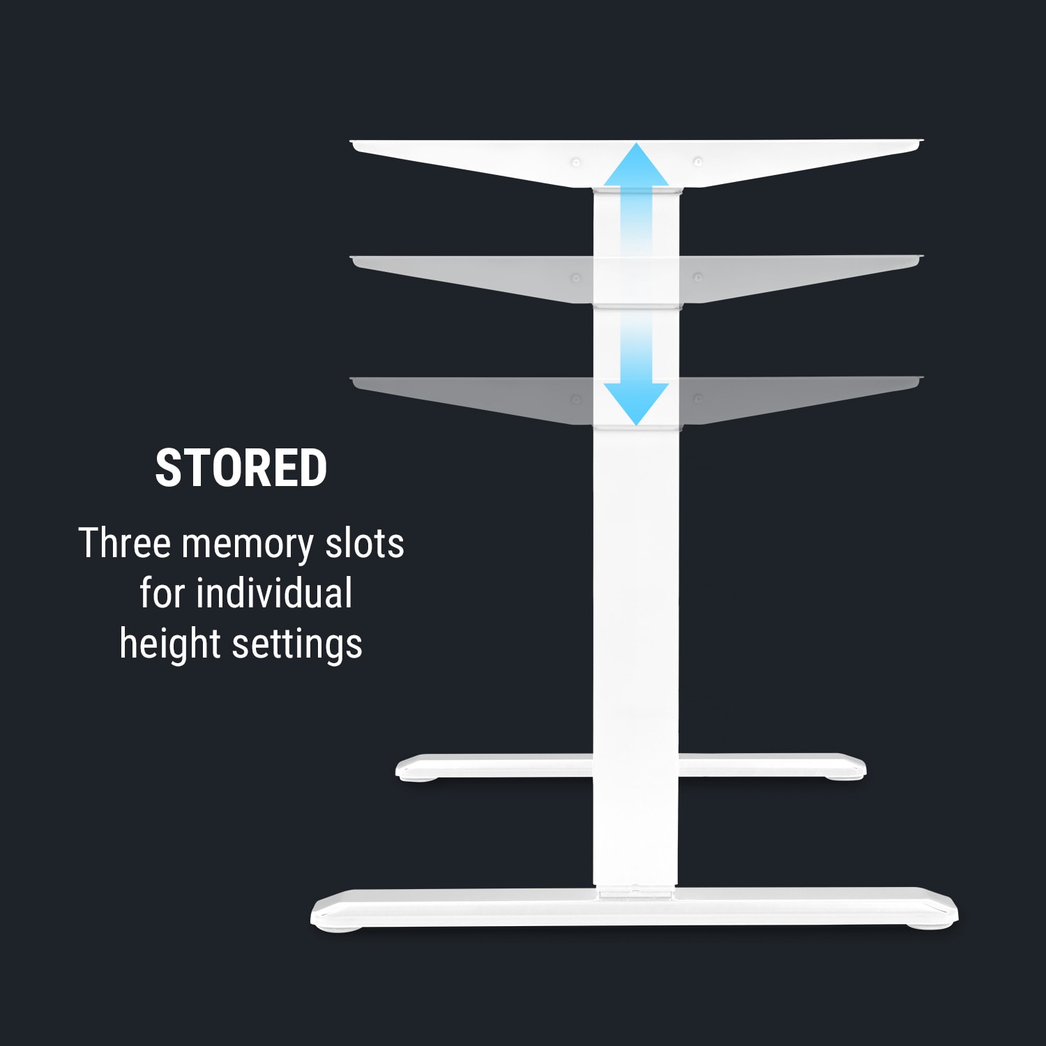 Multidesk Comfort, бюро с регулиране на височината, електрически, височина 62 - 128 см, бяло Електрическо управление | Бял