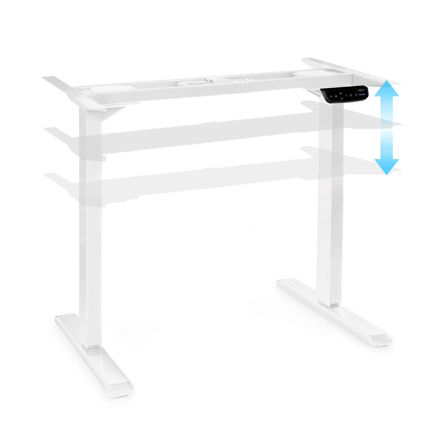 Multidesk Comfort, állítható magasságú íróasztal, elektromos, magasság 62 - 128 cm, fehér