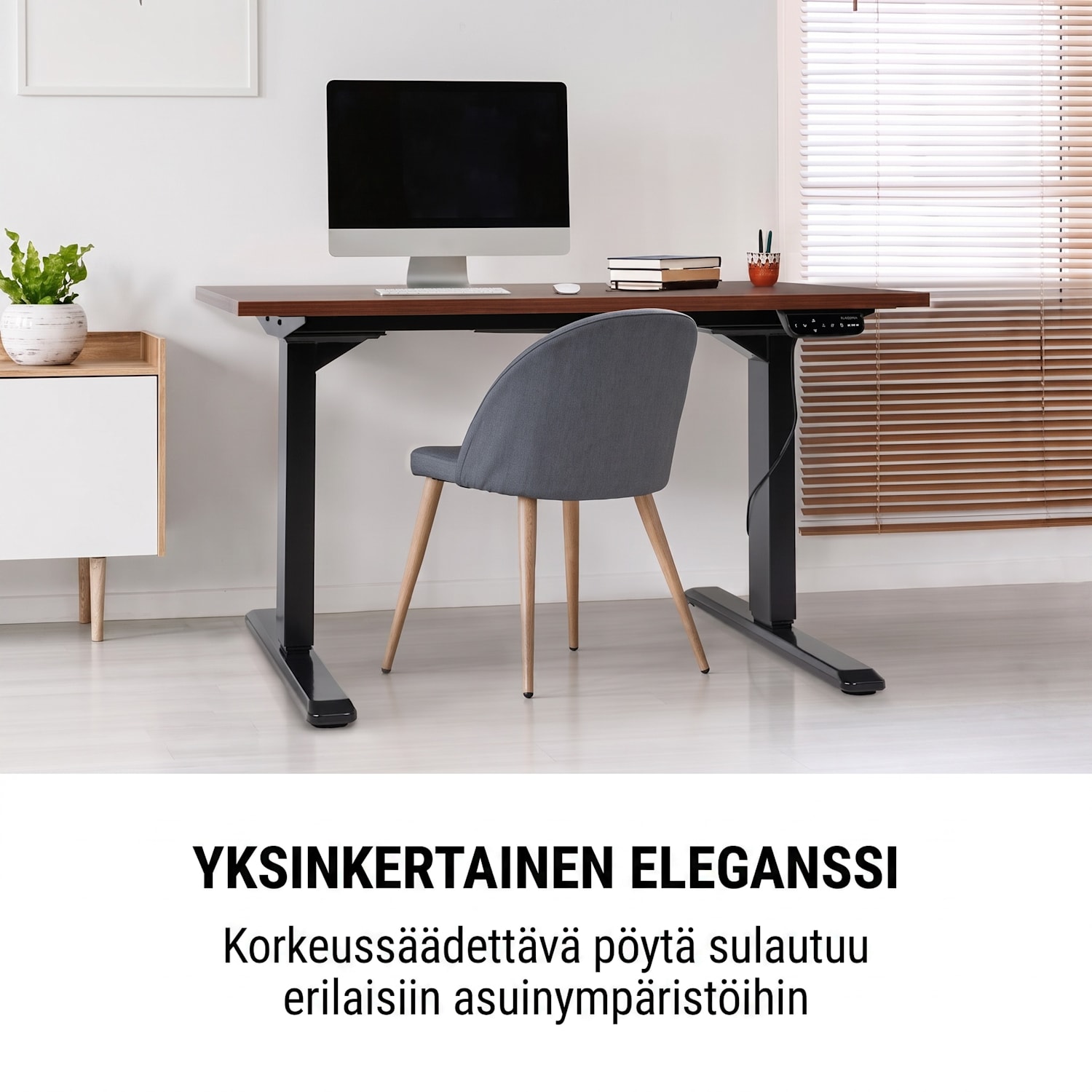Multidesk Comfort -kirjoituspöytä korkeussäädettävä sähköinen musta sähköinen ohjaus | Musta