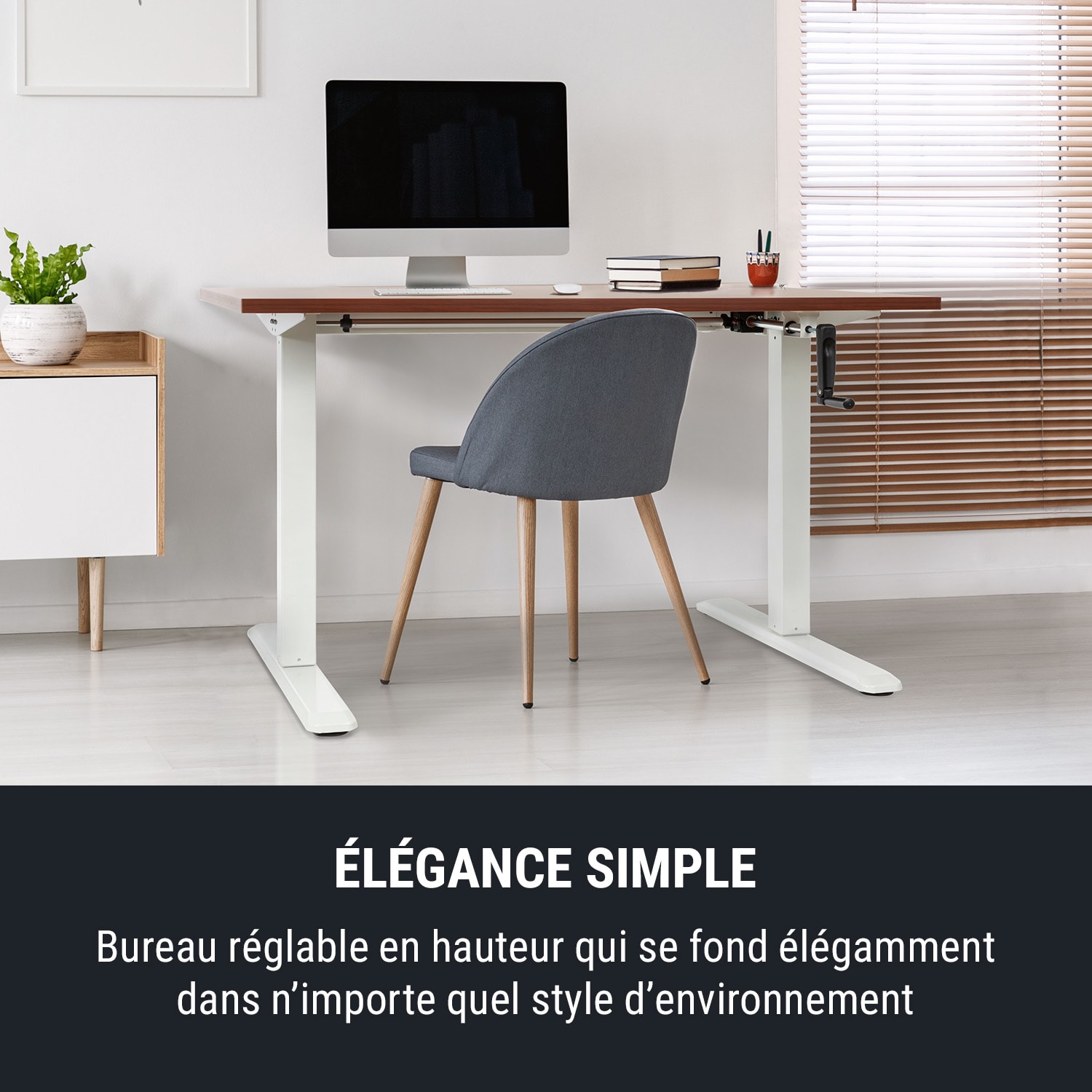 Multidesk in hoogte verstelbaar bureau manueel hoogte:73-123 cm wit