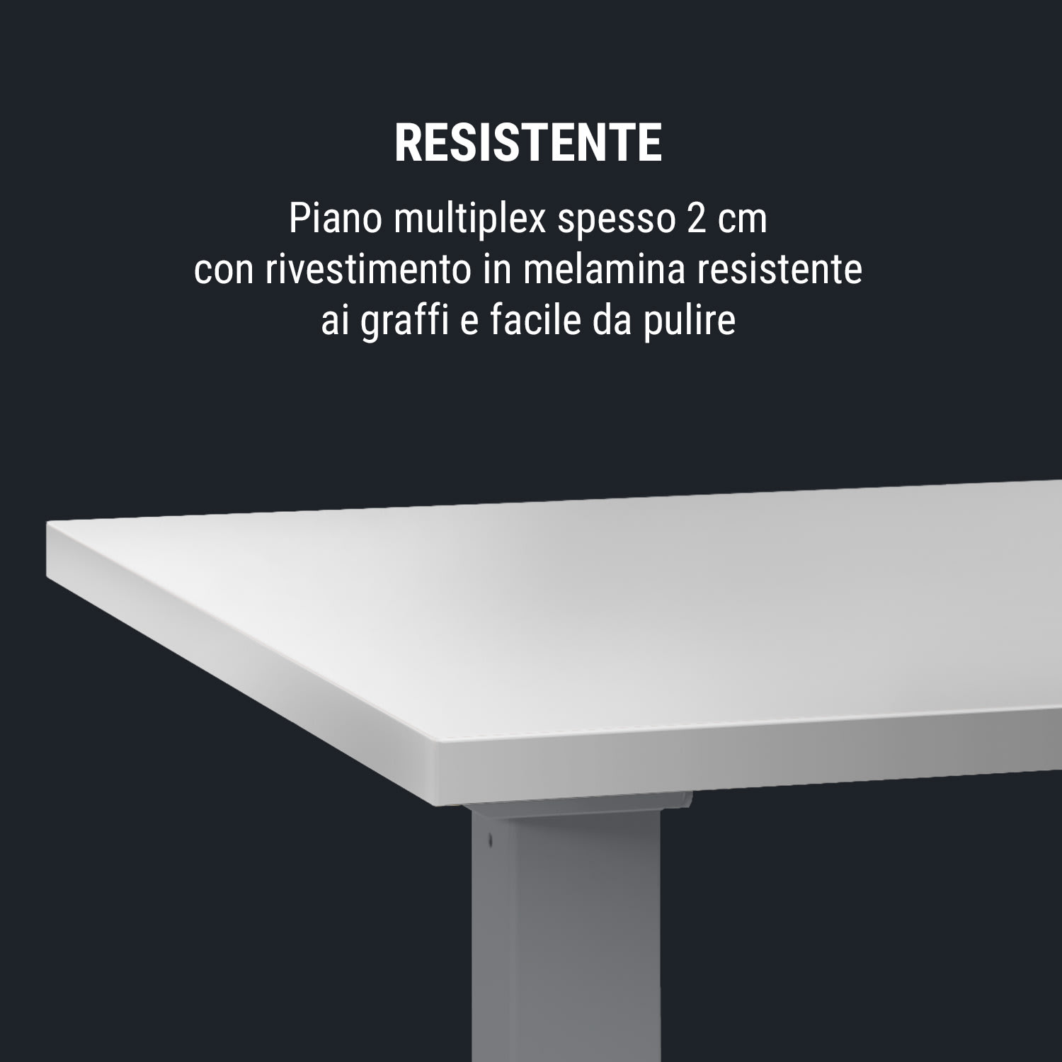Multidesk Comfort piano della scrivania 120x65cm Multiplex melamina bianco Bianco