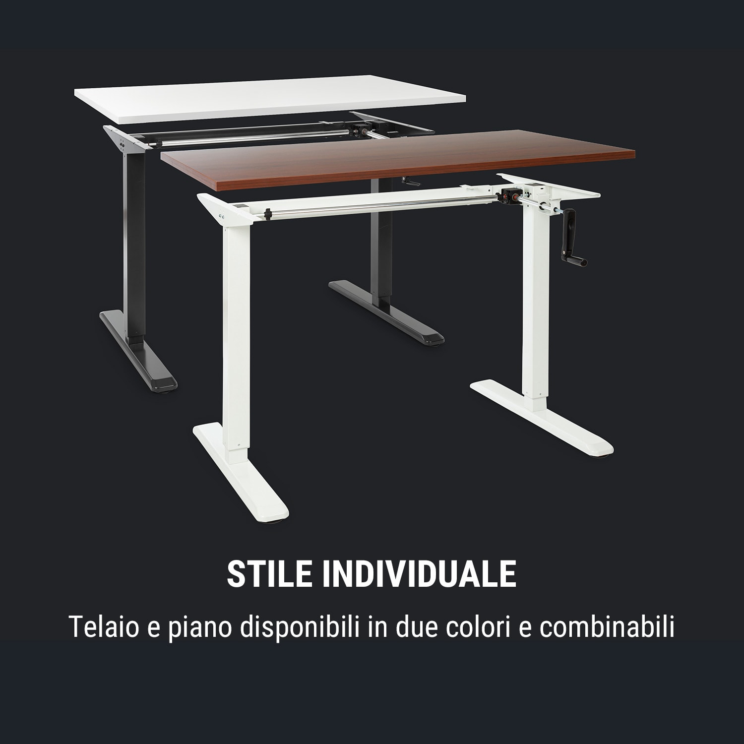 Multidesk Comfort piano della scrivania 120x65cm Multiplex melamina bianco Bianco
