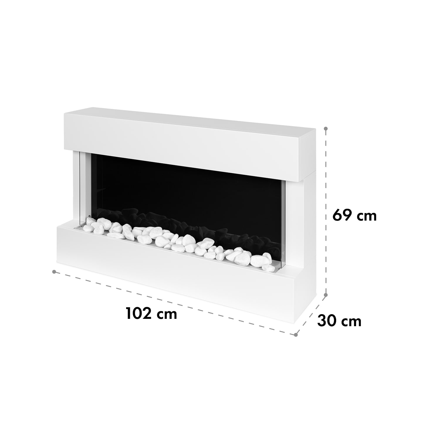 Studio 1 Electric Fireplace 1000/2000W LED 10-30 °C Weekly Timer 