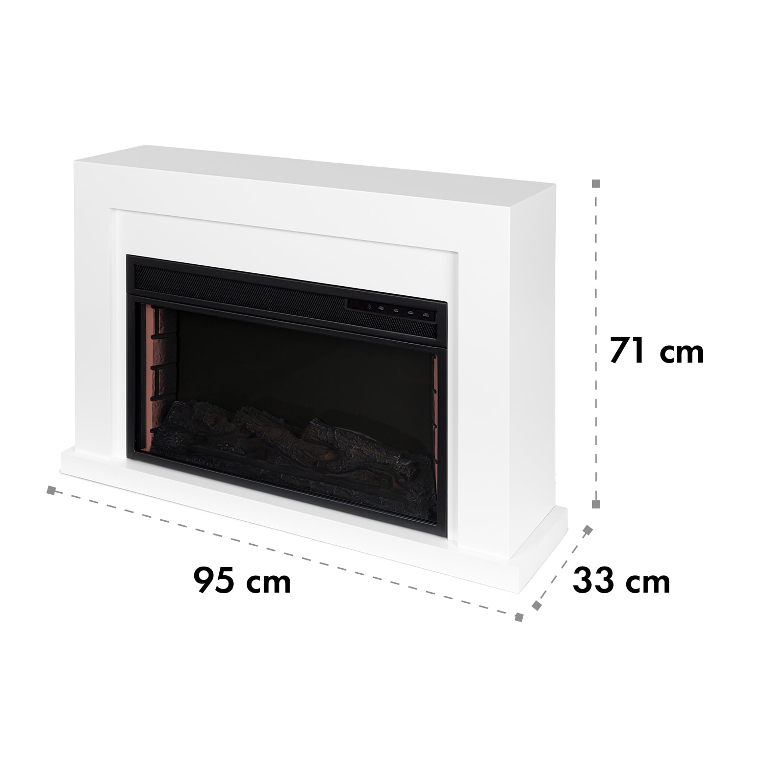 Blanca, elektrický krb, 1000/2000 W, LED, 10–30 °C, týdenní časovač 