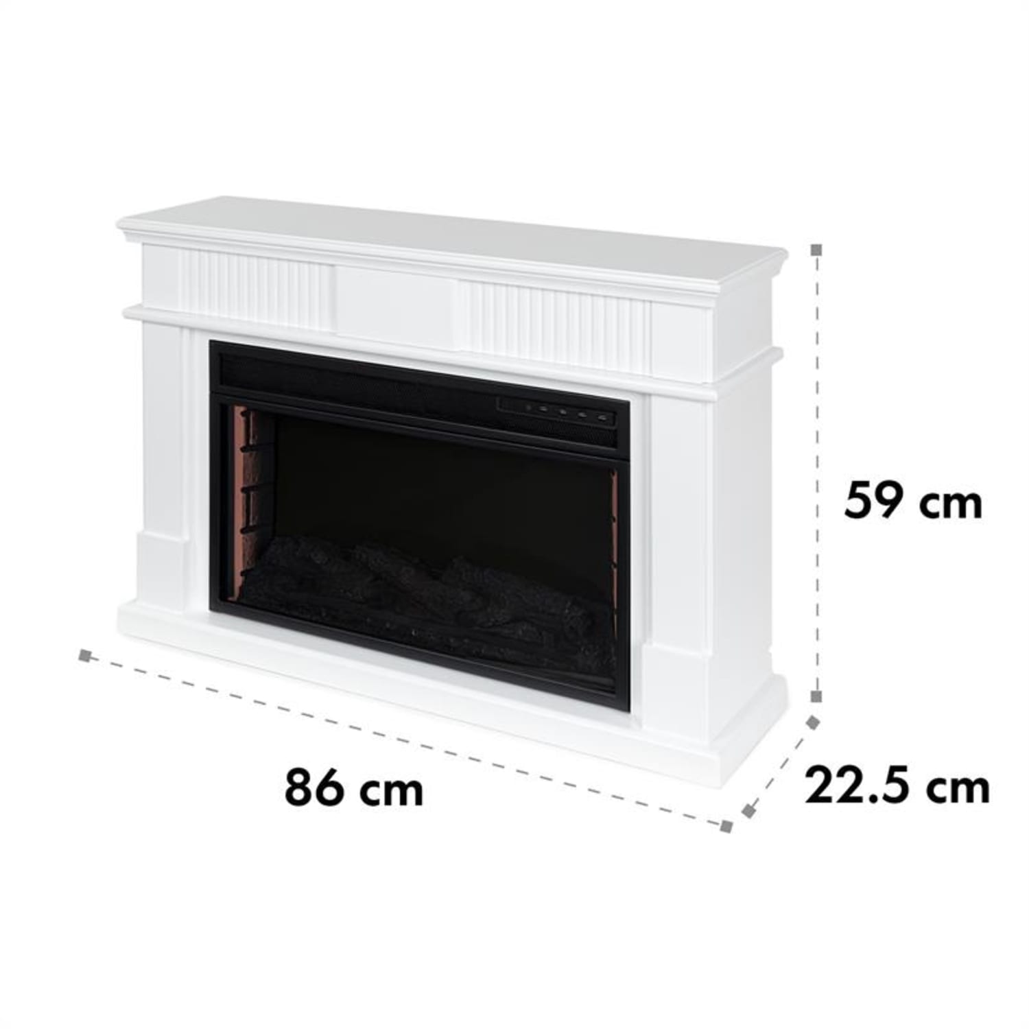 Bern Cheminée électrique 1000/2000 W LED 10-30 °C Minuteur hebdomadaire 2000 W | Blanc