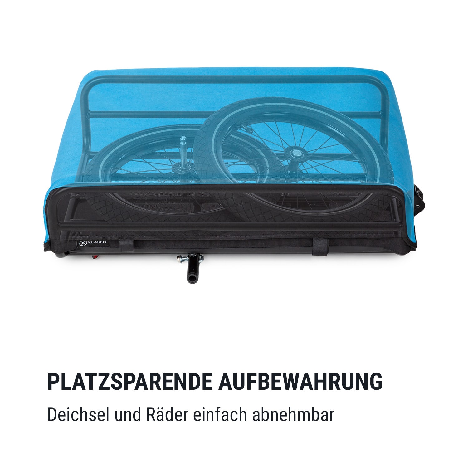 Companion Lastenanhänger 40kg / 50Ltr Fahrradanhänger Handwagen 16" Stahlrahmen schwarz/blau 