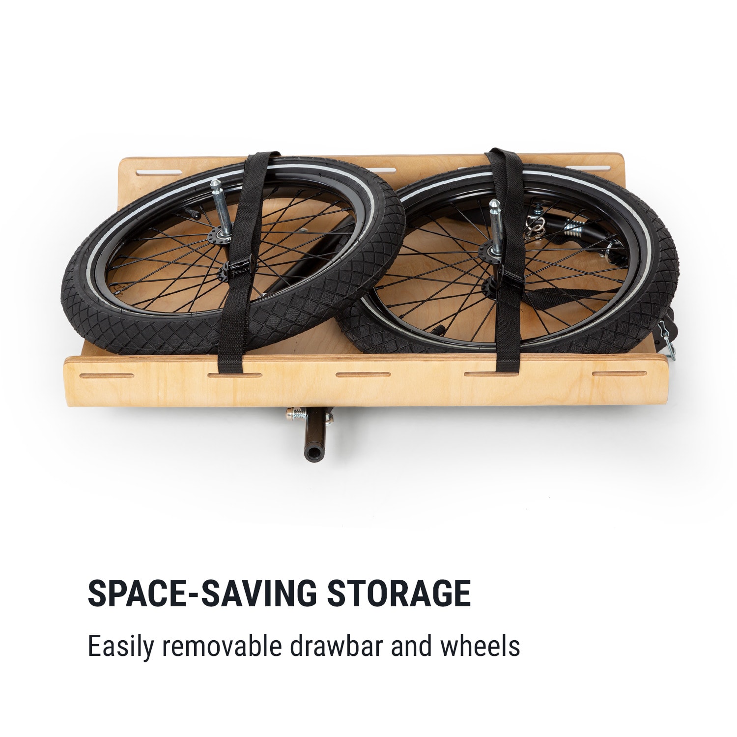 Companion Travel, rakomány utánfutó, 40 kg, kerékpár utánfutó, fekete/fa Standard | Nyírfa