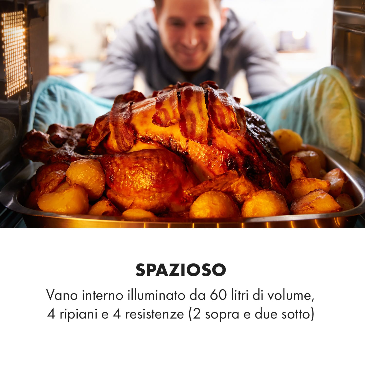 Masterchef 60 mini-forno 60l 2000W 100-230 °C timer nero 60 Ltr | Nero