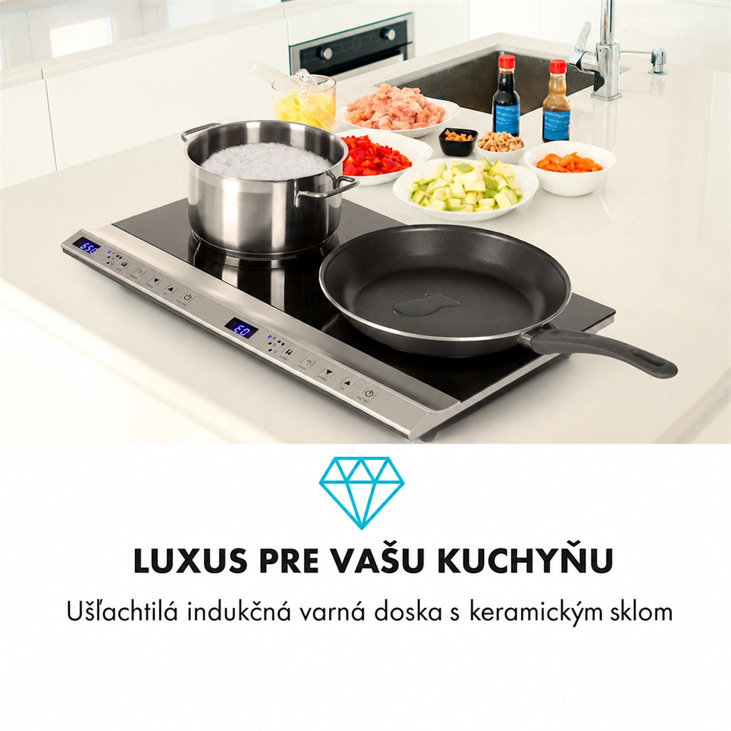 Cucinata, indukčná varná doska, 3100 W, 10 úrovní výkonu, 200 – 1300 W 