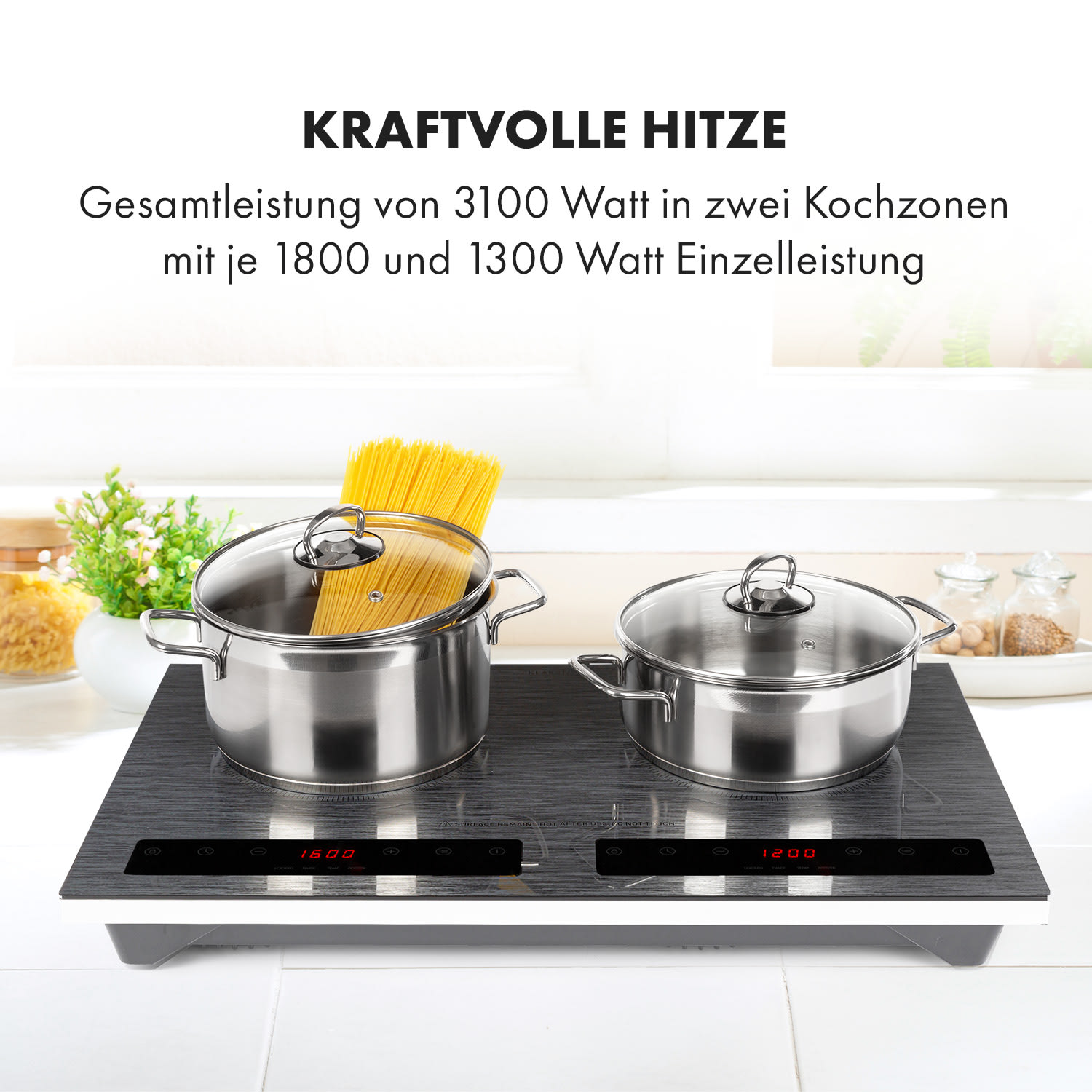 Varicook Steel Induktionskochfeld 3100W 10 Leistungsstufen Topfsensor 