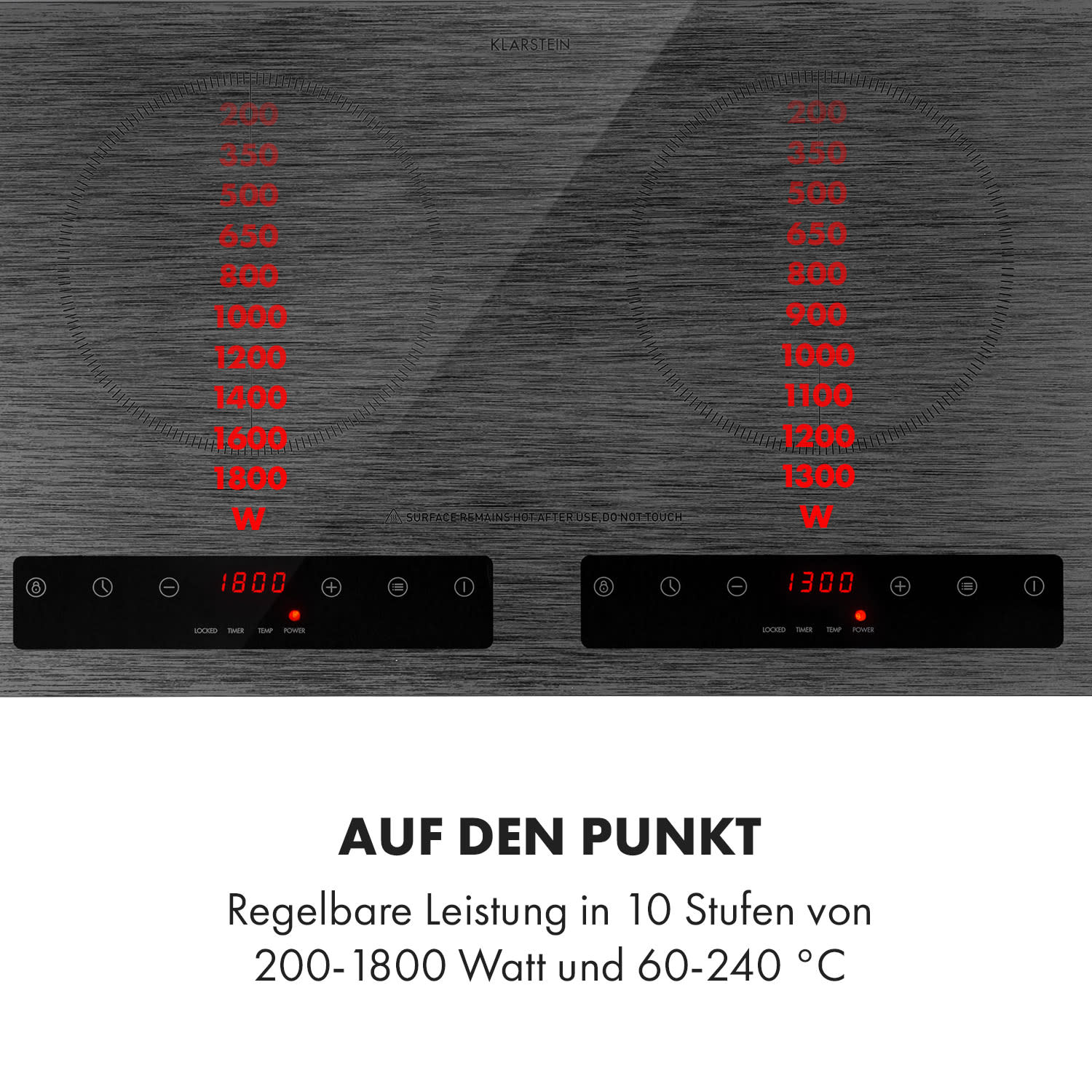 Varicook Steel Induktionskochfeld 3100W 10 Leistungsstufen Topfsensor 