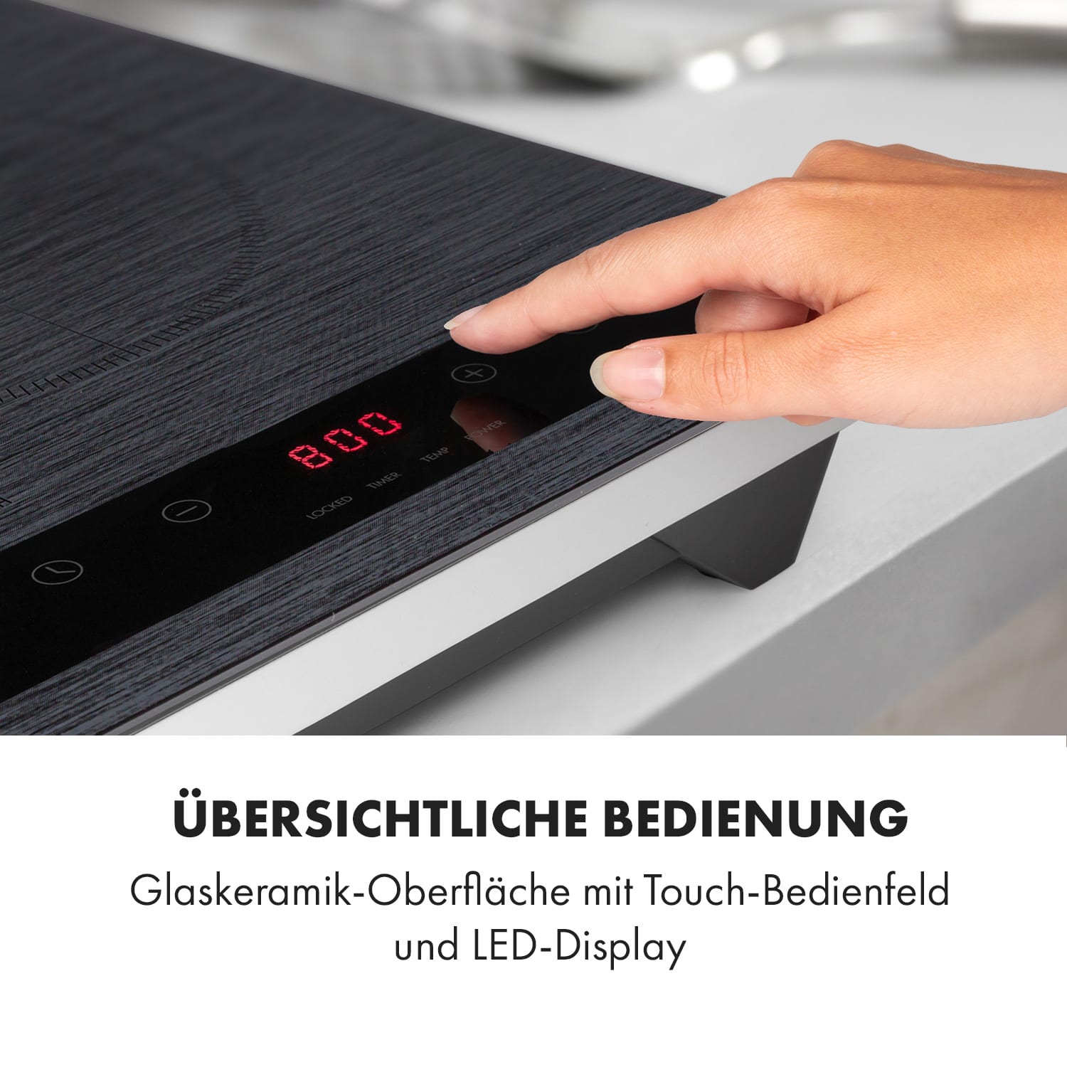 Varicook Steel Induktionskochfeld 3100W 10 Leistungsstufen Topfsensor 