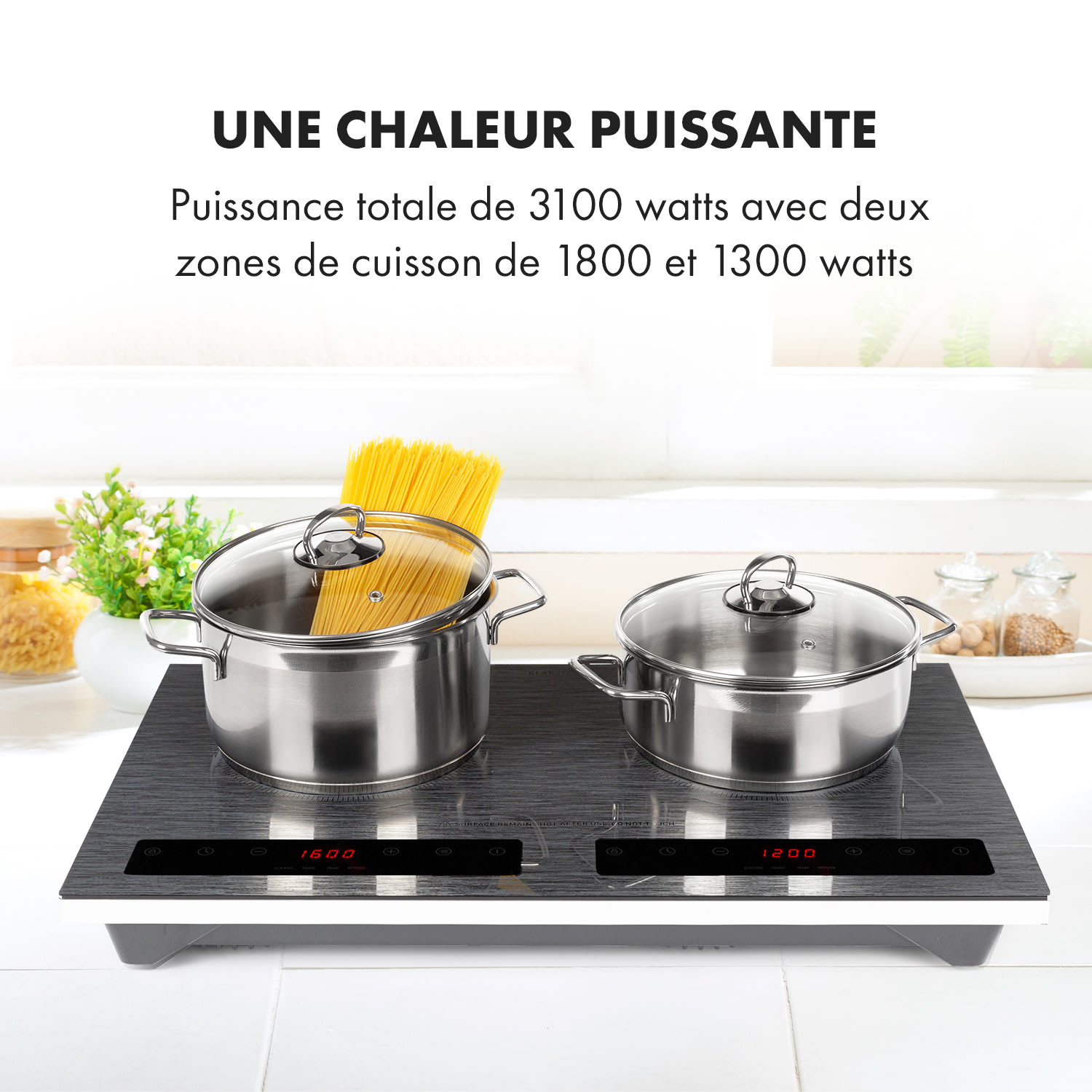 Varicook Steel Table à induction 3100W 10 niveaux 60 à 240° minuterie 