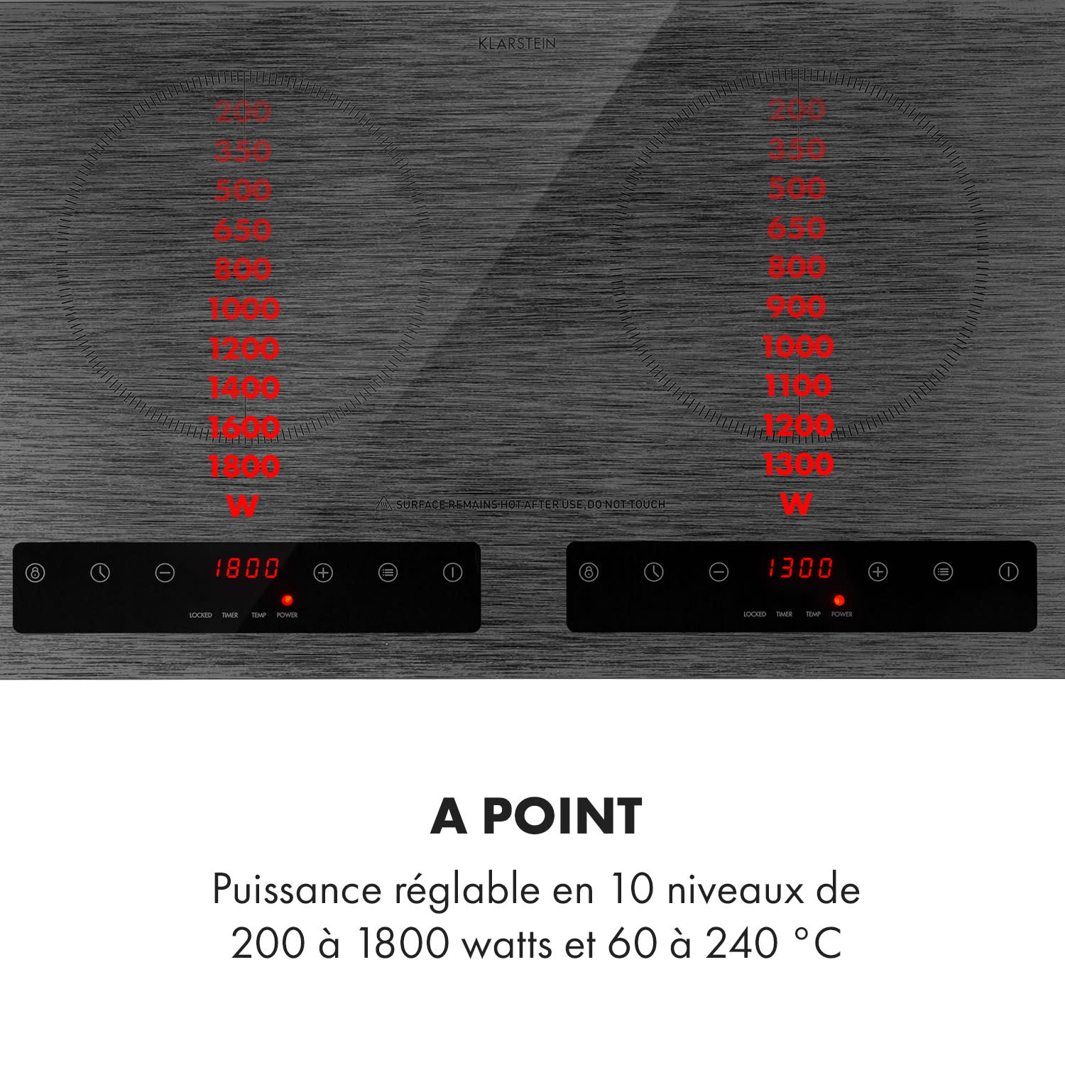 Varicook Steel Table à induction 3100W 10 niveaux 60 à 240° minuterie 