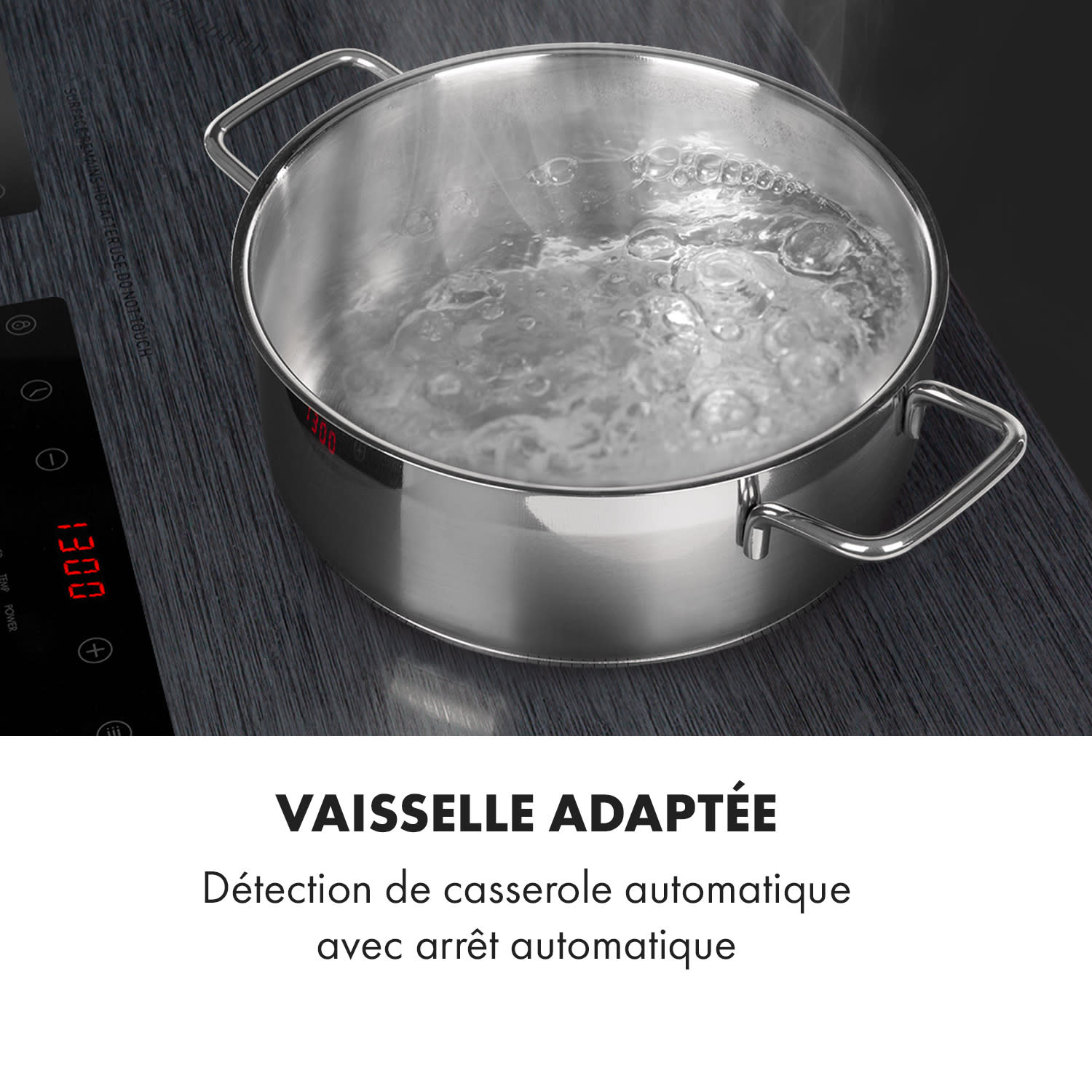 Varicook Steel Table à induction 3100W 10 niveaux 60 à 240° minuterie 