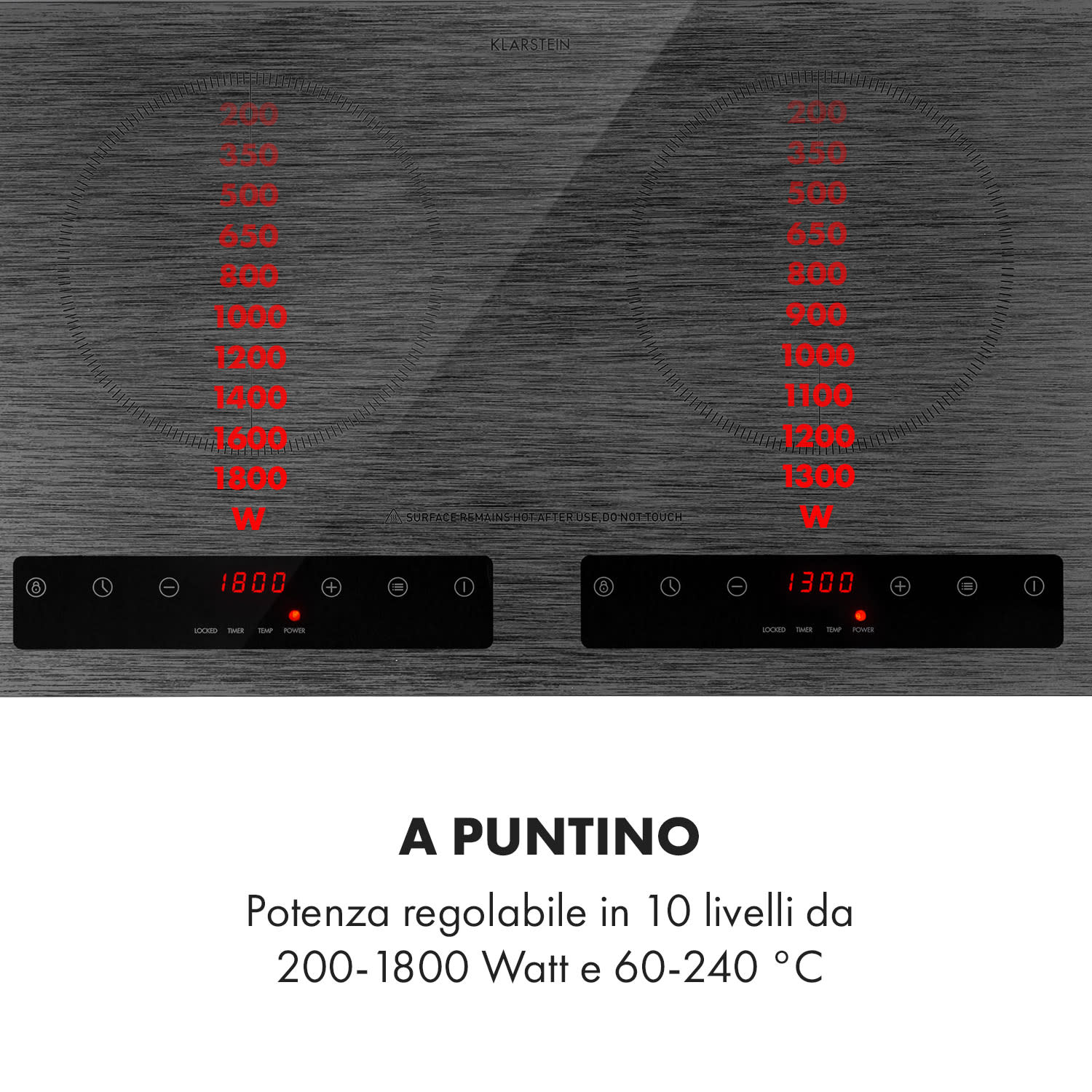 Varicook Steel piano cottura a induzione 3100W 10 livelli sensore pentola 