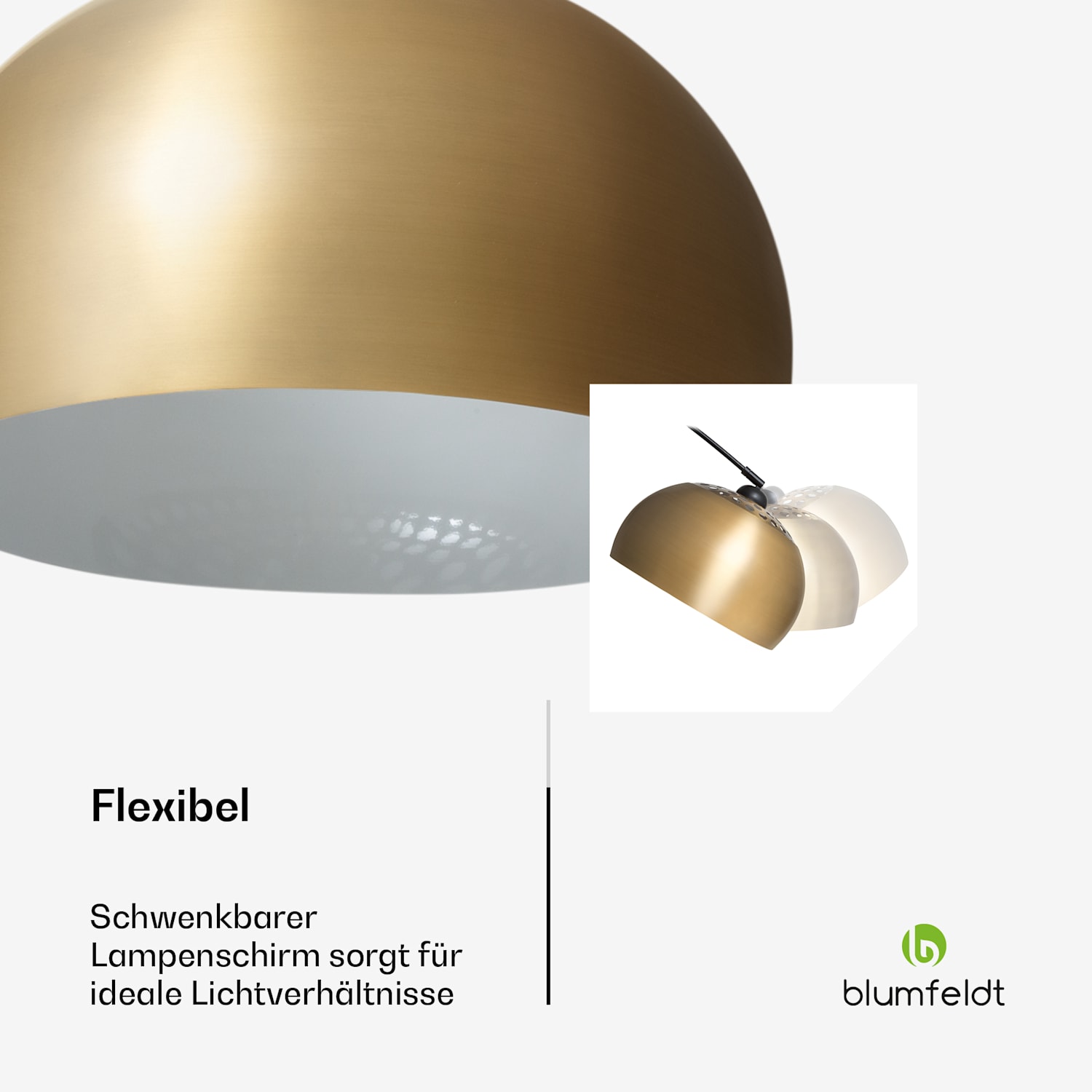 Amara Bogenlampe vergoldeter Schirm Marmorsockel E27 Netzkabel: 2 m Gold