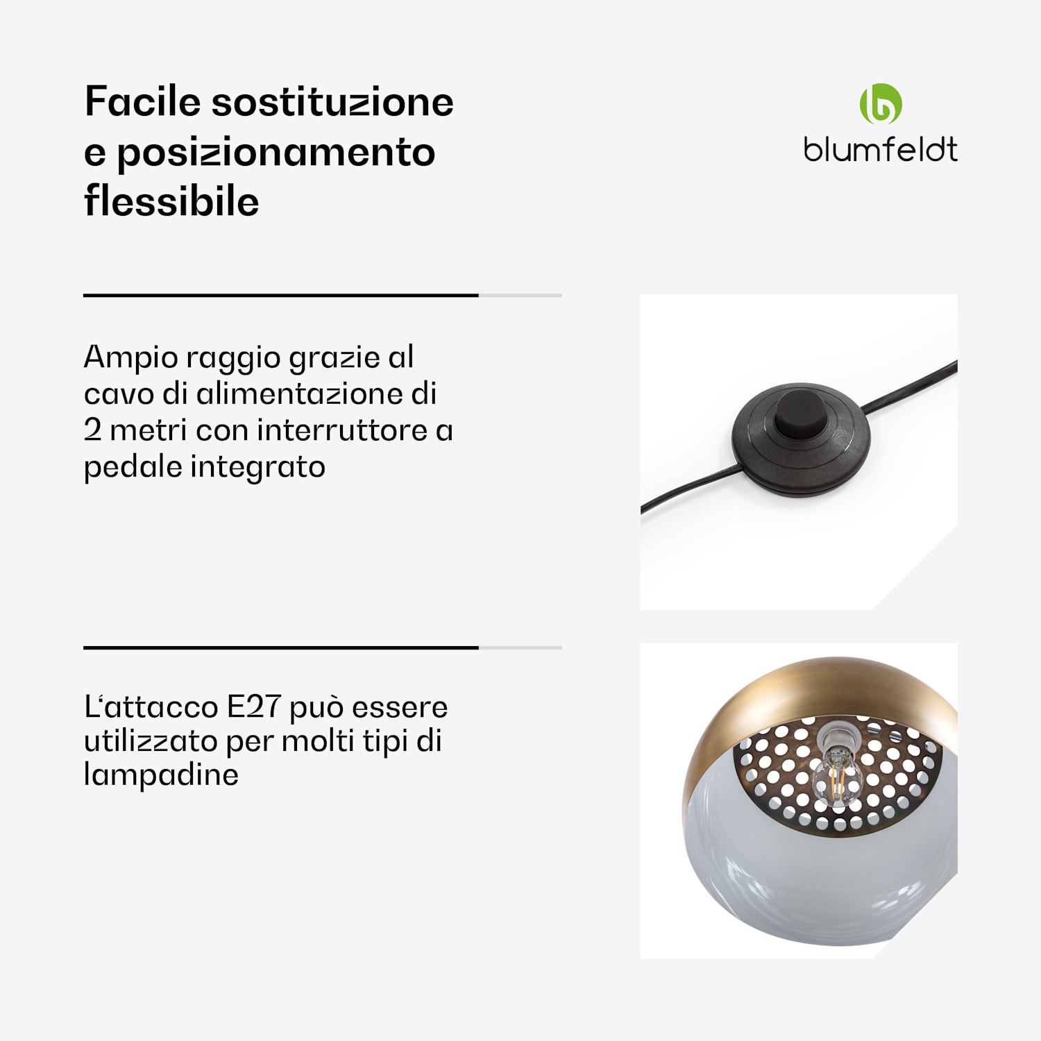 Amara Lampada ad Arco Schermo Dorato Base in Marmo E27 Cavo: 2 m oro Oro