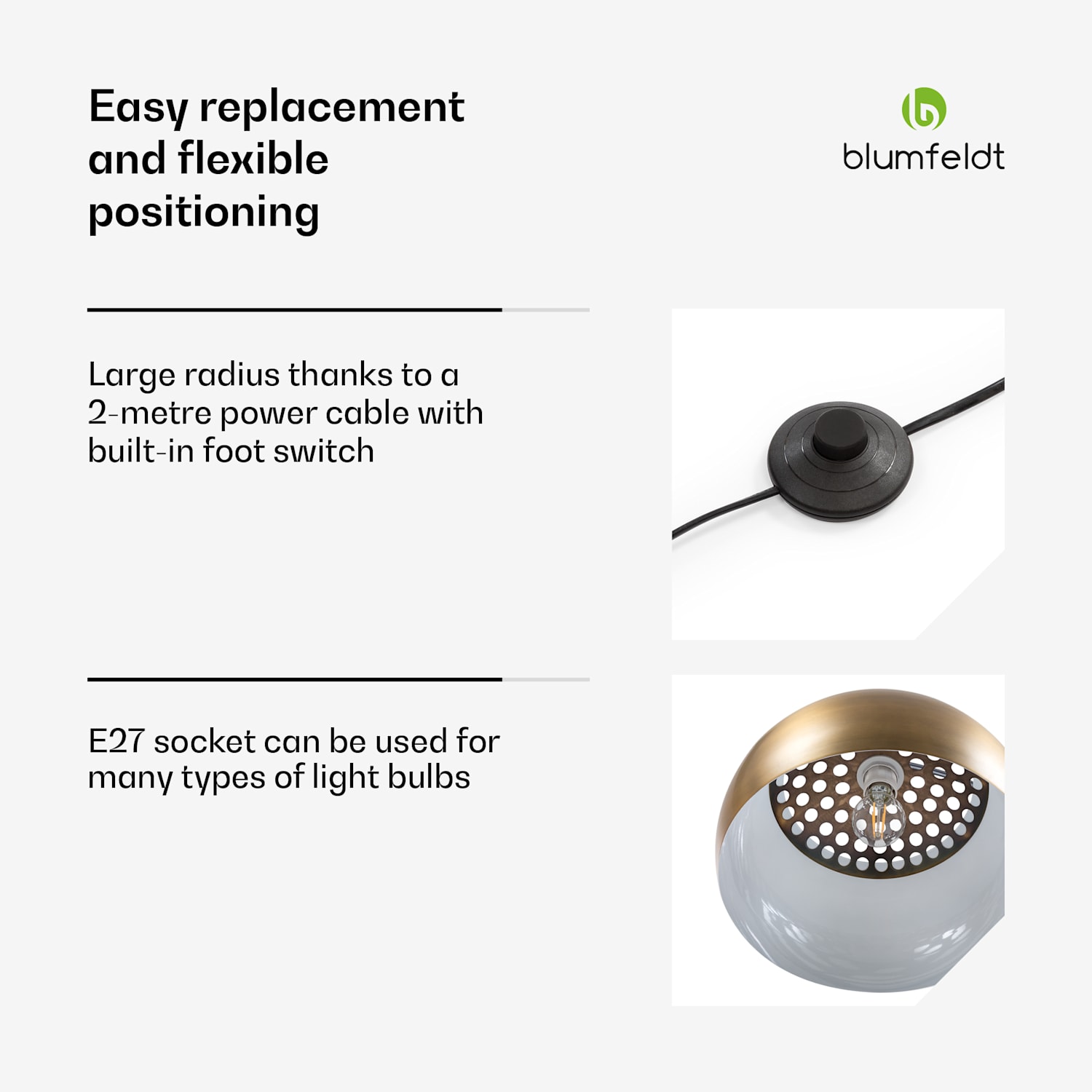 Amara booglamp vergulde kap marmeren voet E27 stroomsnoer: 2 m goud Goud