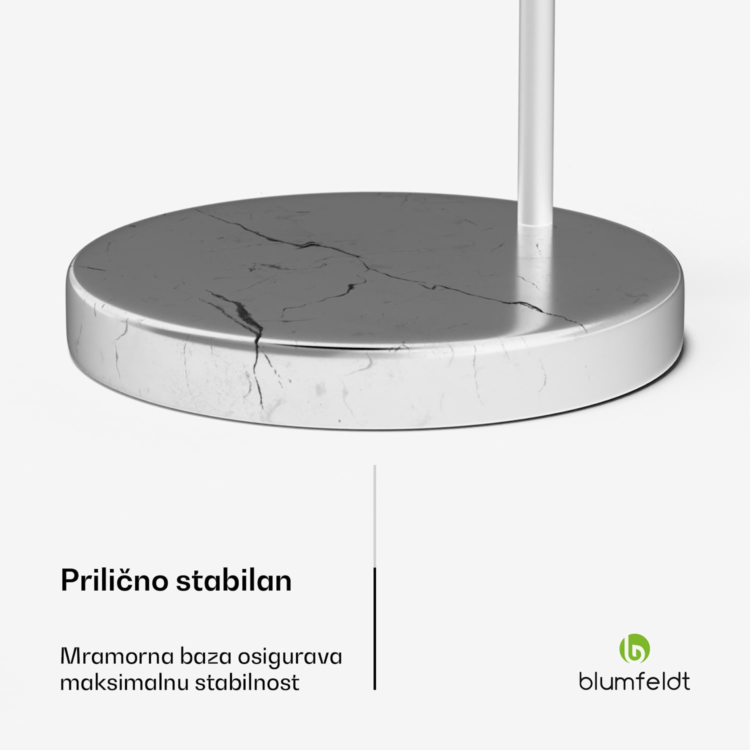 Nael, lučna svjetiljka, srebrno sjenilo, mramorno podnožje, E27 navoj, mrežni kabel: 2 m, srebrna 