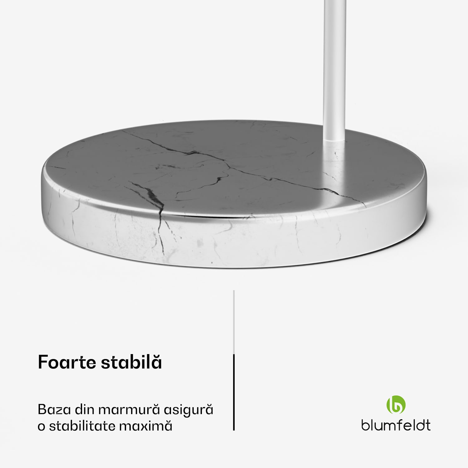 Nael, lampă arcuită, vârf argintiu, bază de marmură, E27, cablul de alimentare: 2 m, argintie Argintiu